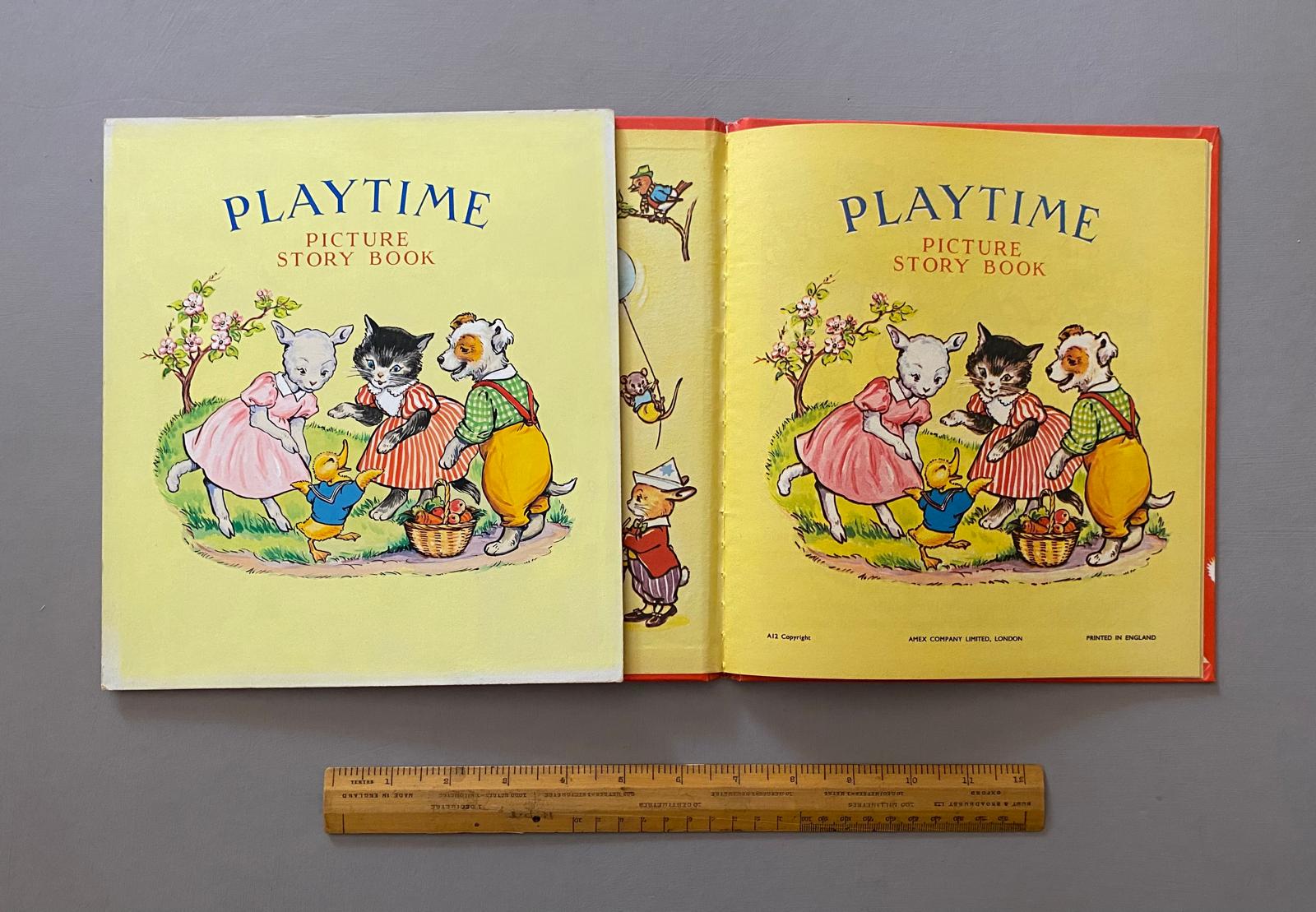 Playtime. An Original Vintage Illustration For A Children's book. Medium: Gouache. Presumed A. E. Kennedy. Circa 1950.