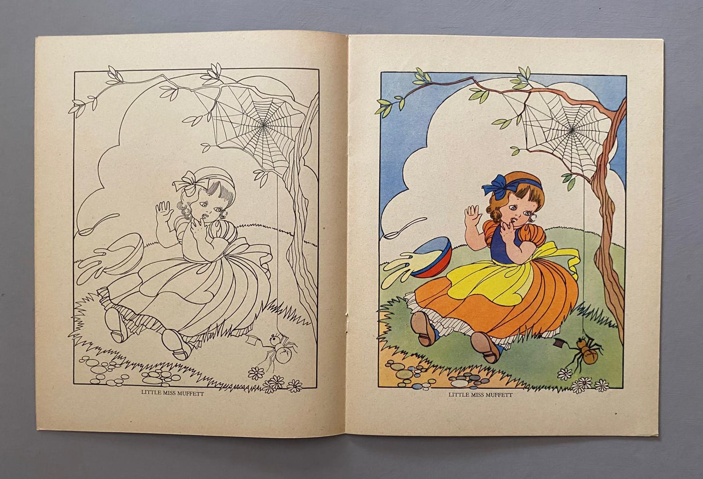 Bo-Peep's Painting and Crayon Book. An Original Illustration For The Cover Of A Children's Book. Medium: Gouache. Circa 1950.