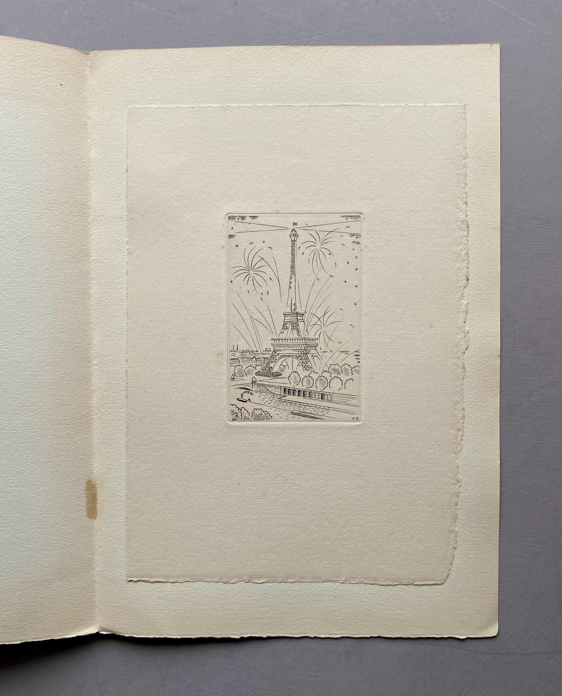 A Set of 8 Original Engravings of Paris. Dating from the 1960’s they Show Iconic Landmarks and Scenes. Signed M. B. Size: 22.5 x 16 cms.