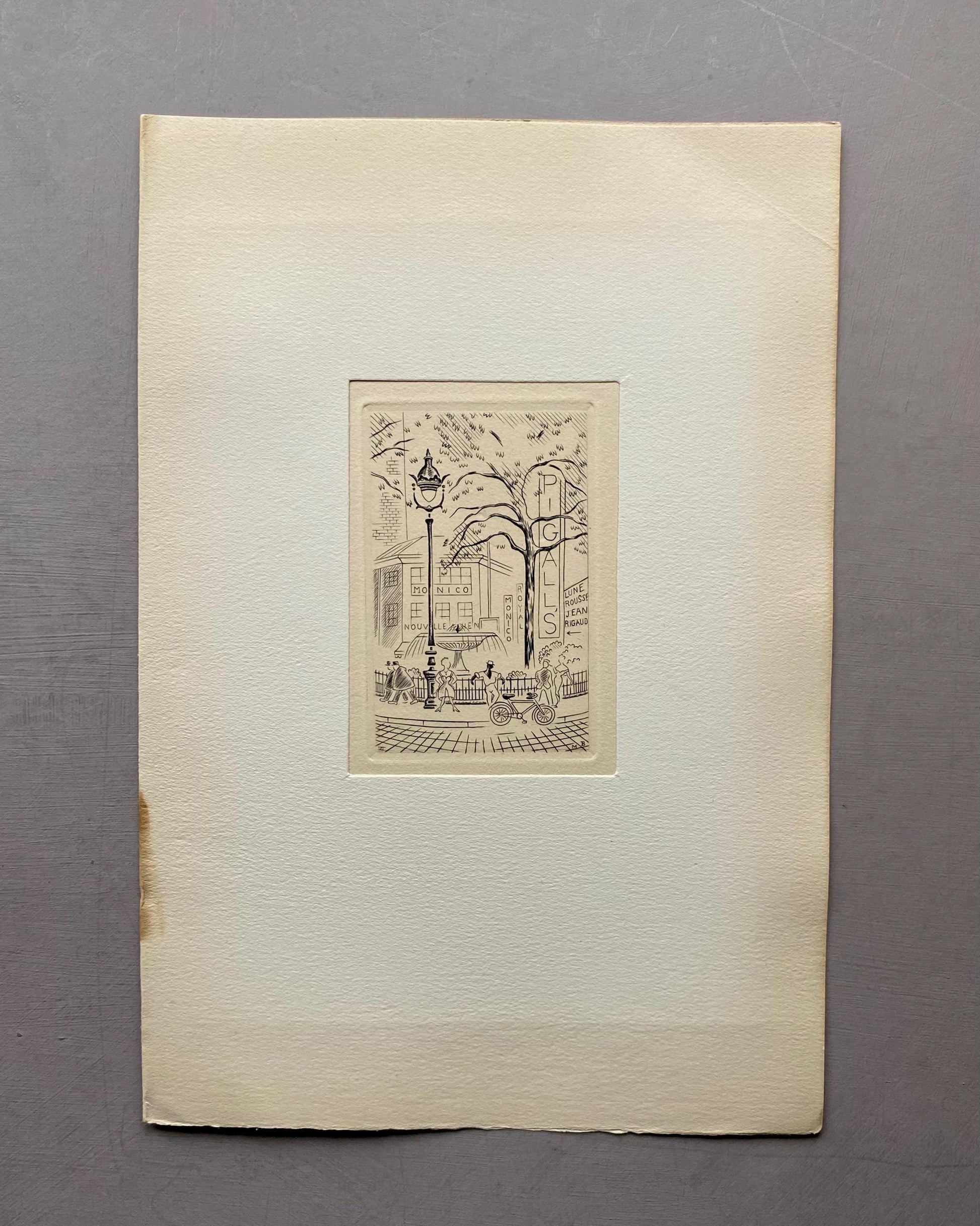 A Set of 8 Original Engravings of Paris. Dating from the 1960’s they Show Iconic Landmarks and Scenes. Signed M. B. Size: 22.5 x 16 cms.