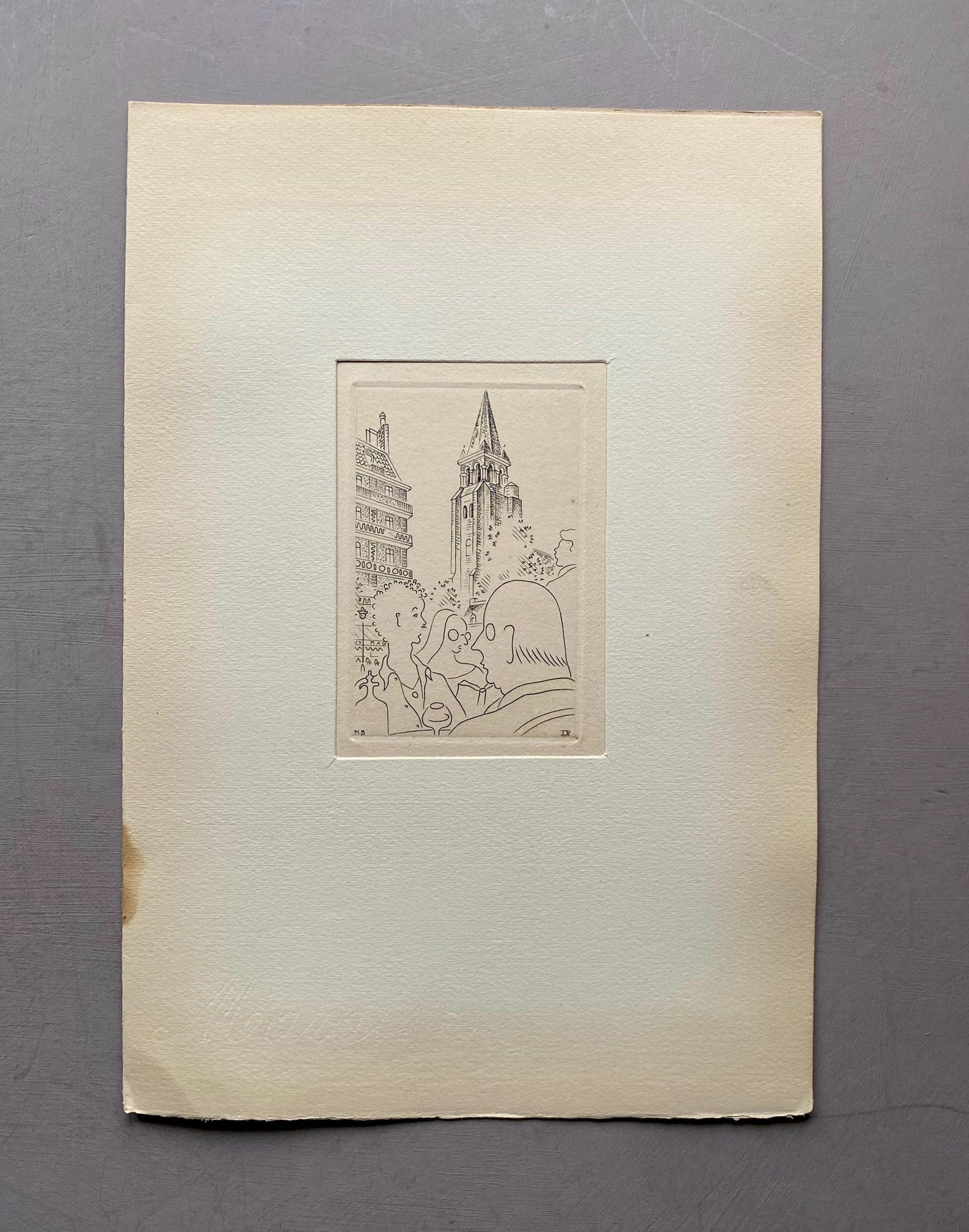 A Set of 8 Original Engravings of Paris. Dating from the 1960’s they Show Iconic Landmarks and Scenes. Signed M. B. Size: 22.5 x 16 cms.
