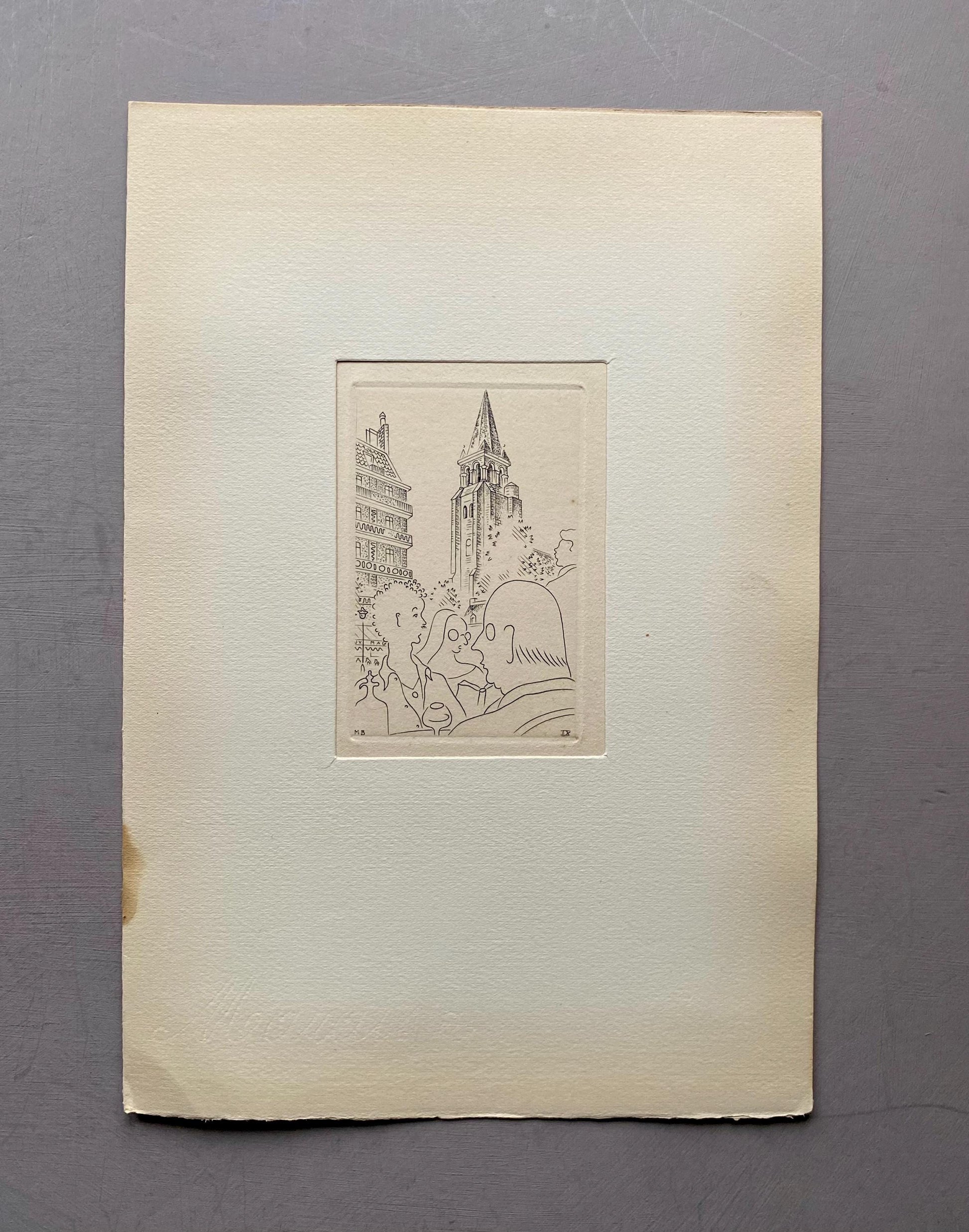 A Set of 8 Original Engravings of Paris. Dating from the 1960’s they Show Iconic Landmarks and Scenes. Signed M. B. Size: 22.5 x 16 cms.