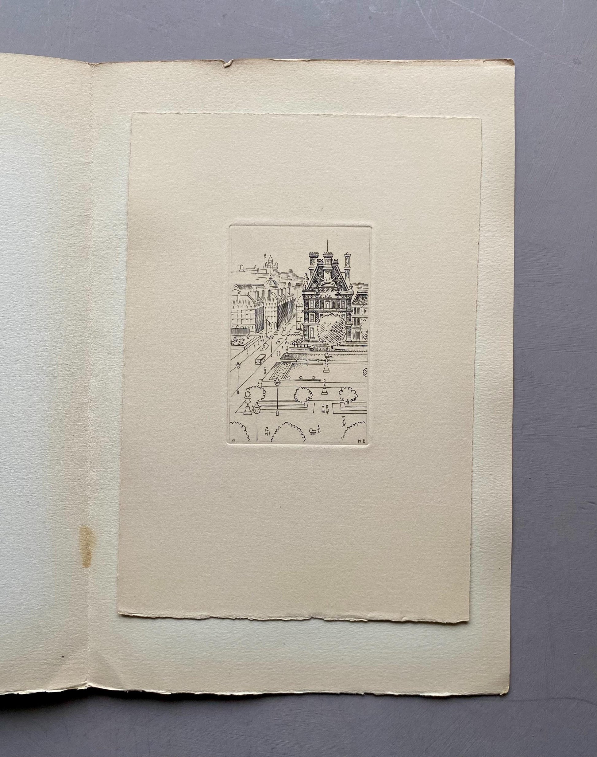 A Set of 8 Original Engravings of Paris. Dating from the 1960’s they Show Iconic Landmarks and Scenes. Signed M. B. Size: 22.5 x 16 cms.