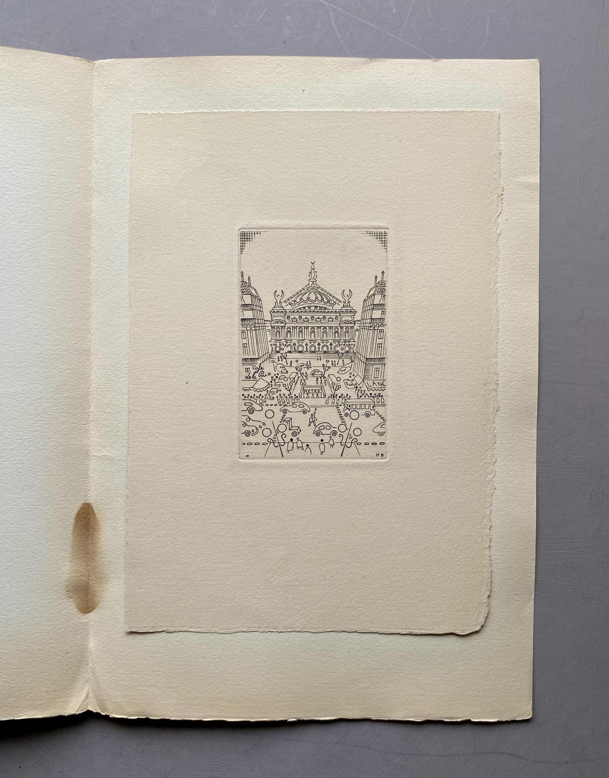A Set of 8 Original Engravings of Paris. Dating from the 1960’s they Show Iconic Landmarks and Scenes. Signed M. B. Size: 22.5 x 16 cms.