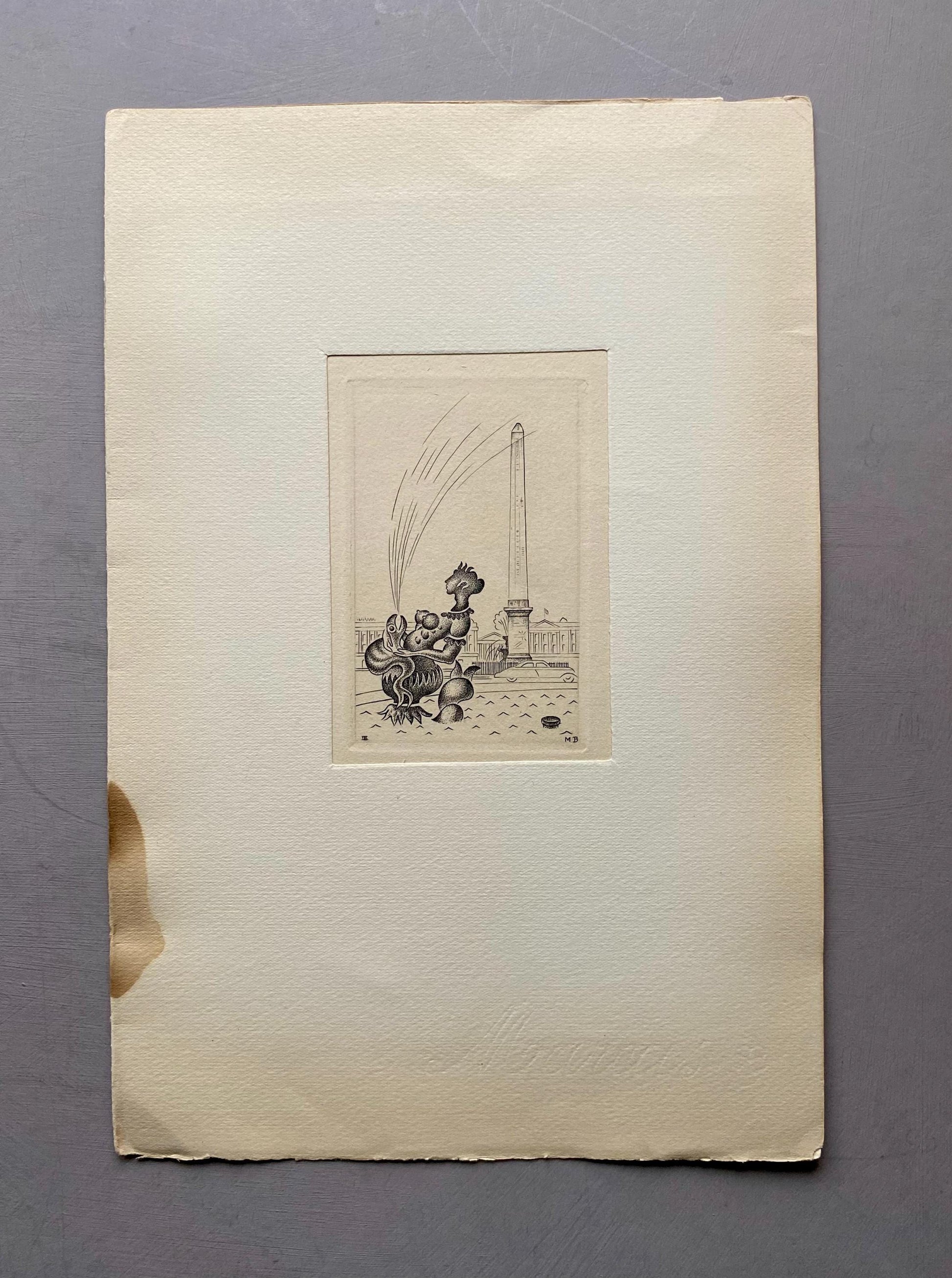 A Set of 8 Original Engravings of Paris. Dating from the 1960’s they Show Iconic Landmarks and Scenes. Signed M. B. Size: 22.5 x 16 cms.