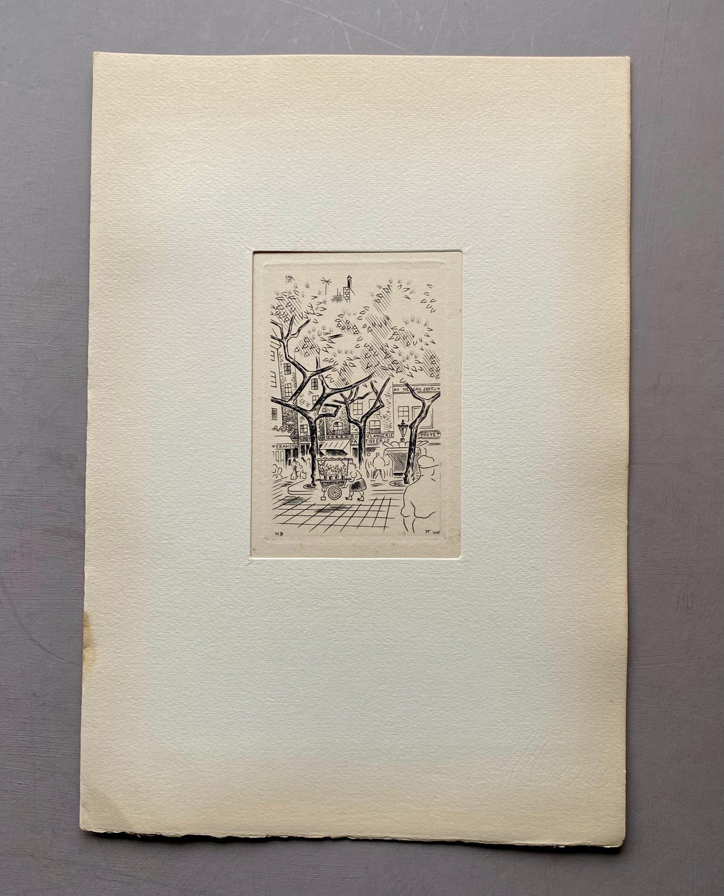 A Set of 8 Original Engravings of Paris. Dating from the 1960’s they Show Iconic Landmarks and Scenes. Signed M. B. Size: 22.5 x 16 cms.