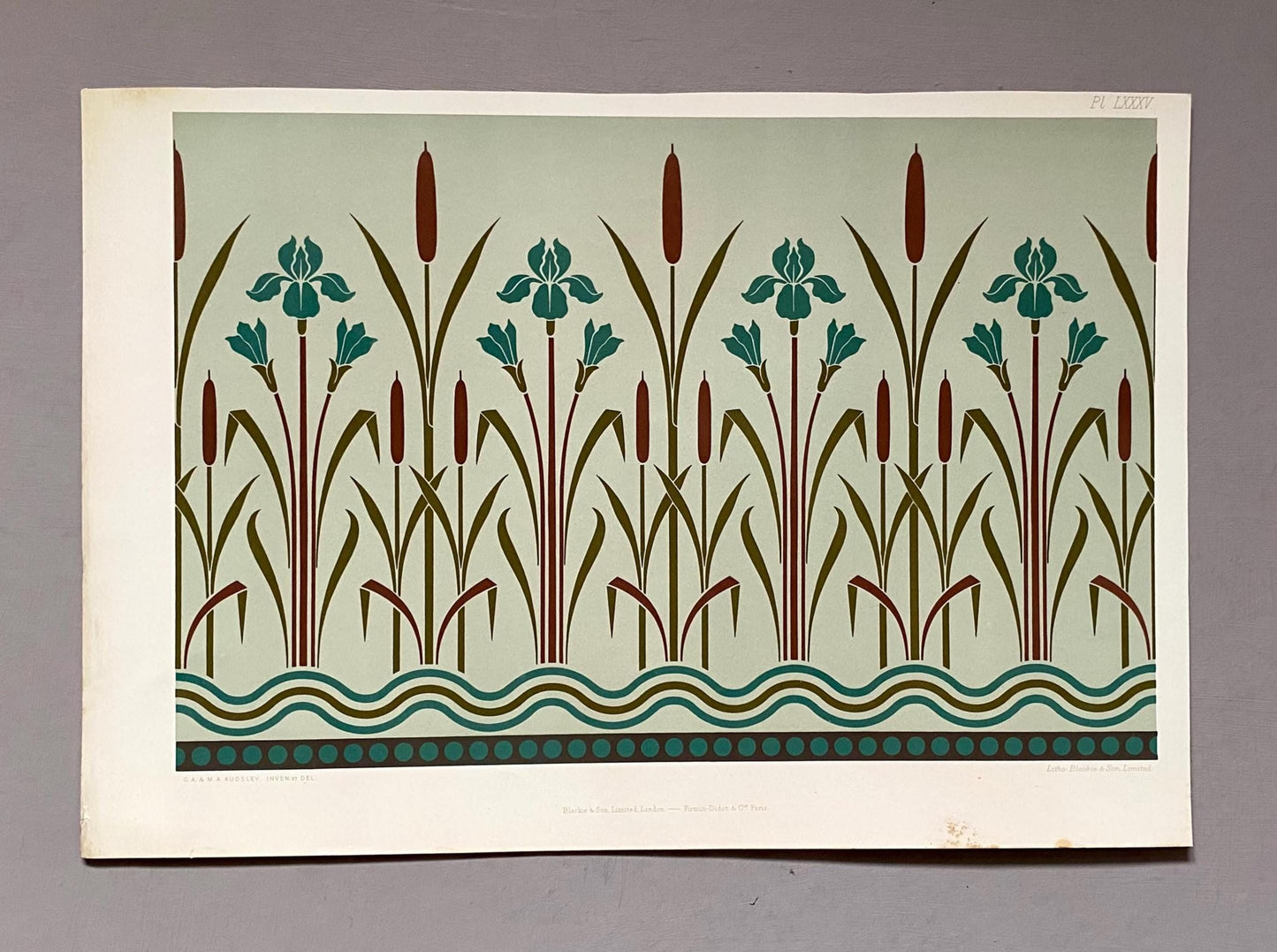 4 Original Art Deco Lithographs by G. A. & M. A. Audsley. Published by Blackie and Sons. Size: 41.5 x 29 cms.