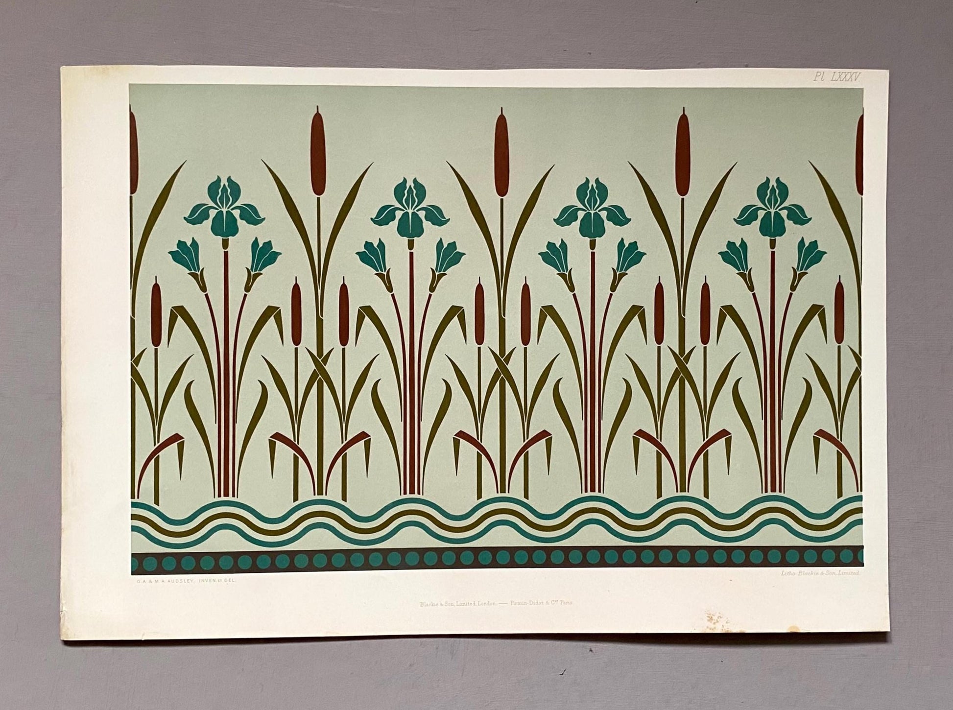 4 Original Art Deco Lithographs by G. A. & M. A. Audsley. Published by Blackie and Sons. Size: 41.5 x 29 cms.