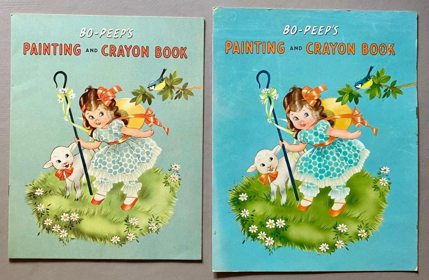 Bo-Peep's Painting and Crayon Book. An Original Illustration For The Cover Of A Children's Book. Medium: Gouache. Circa 1950.