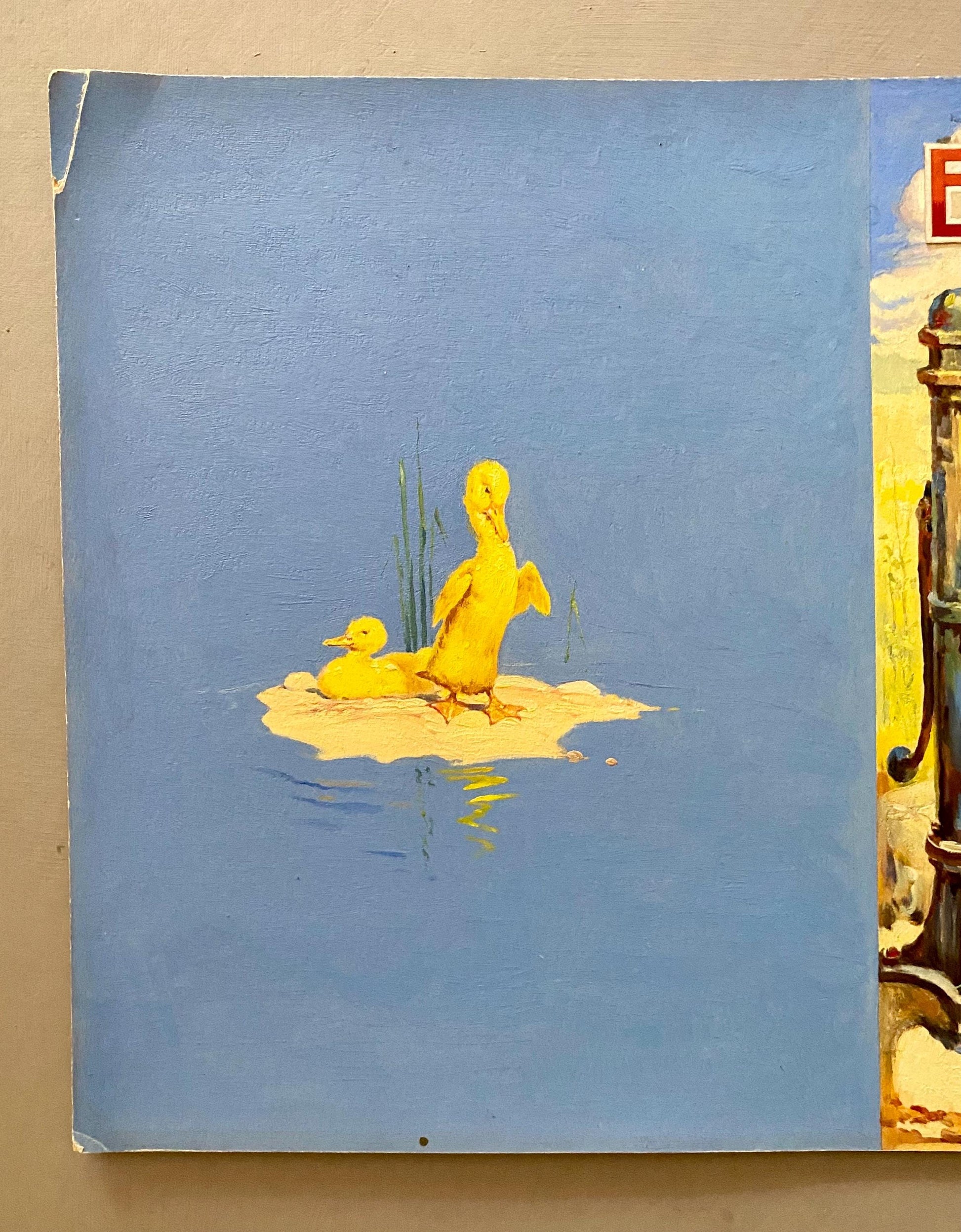 Big and Little Animals. An Original Illustration For The Cover of A Children's Book. With Accompanying Book. Medium: Gouache. Circa 1950.
