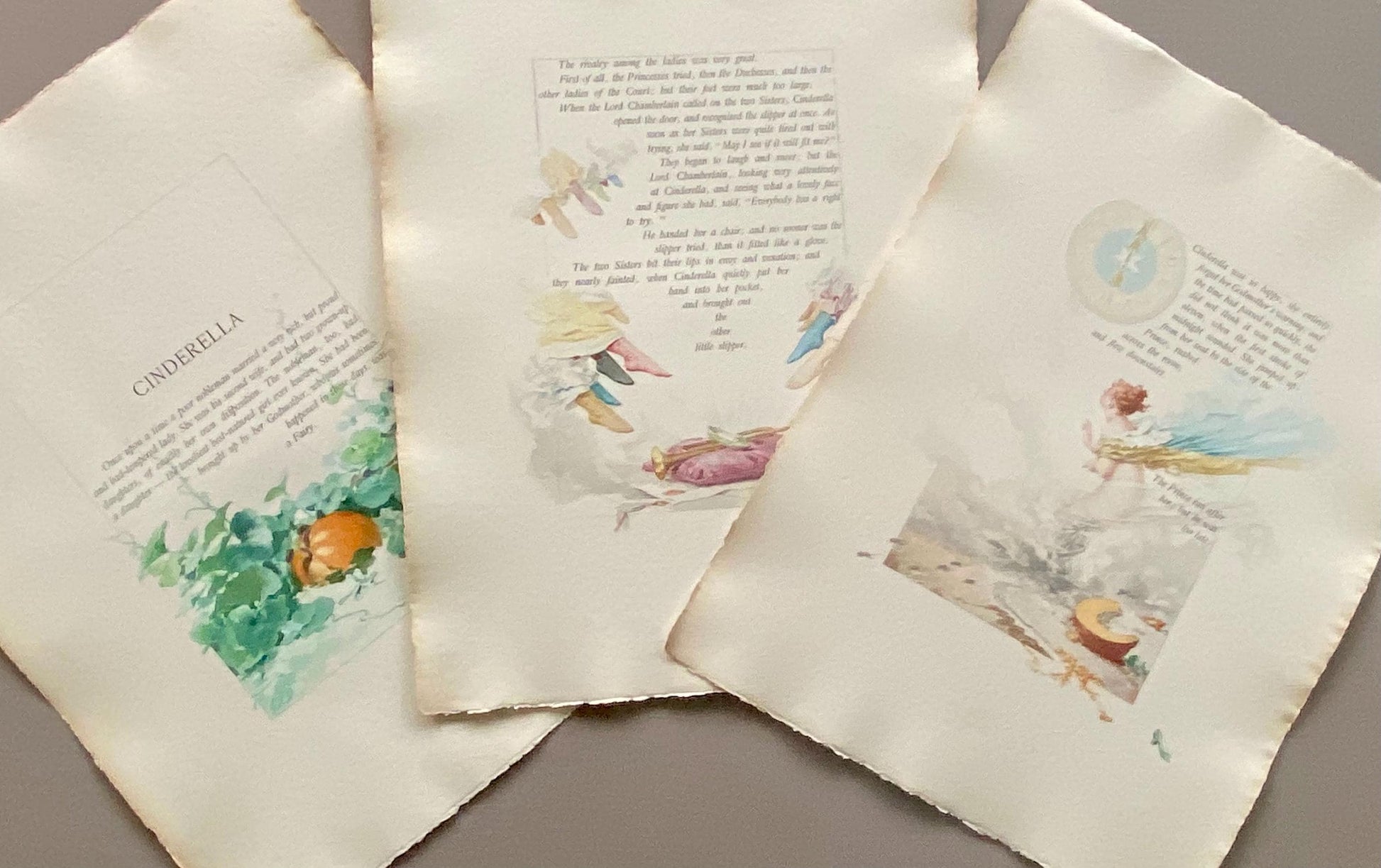 Cinderella and The Two Gifts. 33 Loose Pages in a Portfolio. Published by Boussod Valadon in 1886. First Edition. Size: 40.5 x 30 cms.