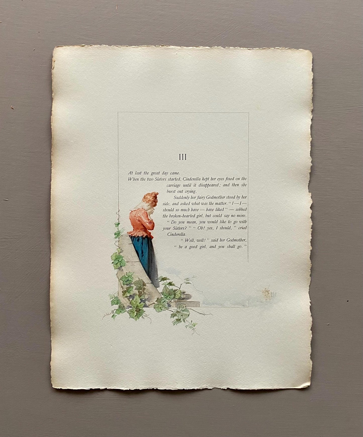 Cinderella and The Two Gifts. 33 Loose Pages in a Portfolio. Published by Boussod Valadon in 1886. First Edition. Size: 40.5 x 30 cms.
