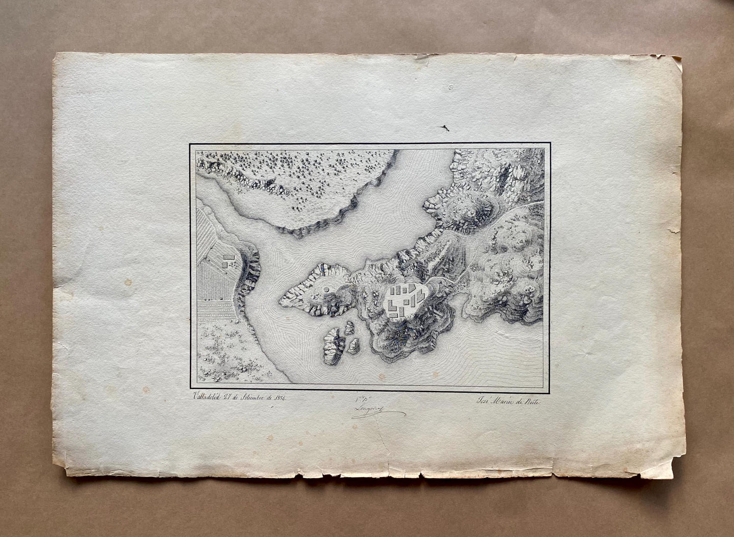 Topografia. 11 Hand Drawn Maps. Valladolid, Spain and Rio Pisuerga. Signed Jose Marin de Rute and M. Alvarez. Dated 1855. Size: 50 x 34 cms.