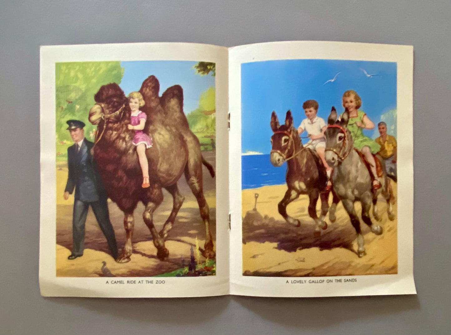 Big and Little Animals. An Original Illustration For The Cover of A Children's Book. With Accompanying Book. Medium: Gouache. Circa 1950.