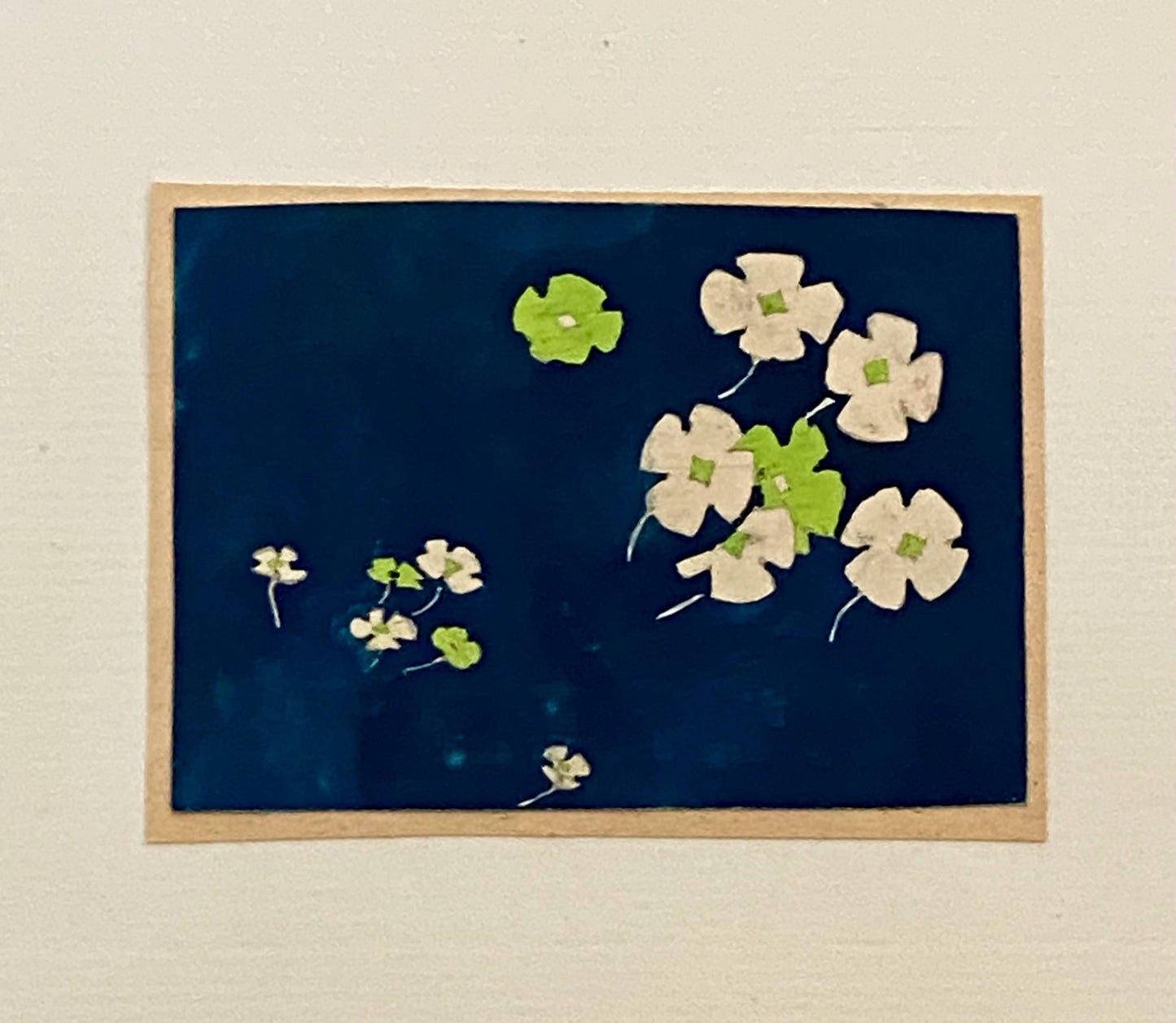 An Original Vintage French Textile Design. Floral. Hand Drawn and Painted. Watercolour. 1930s. Size: 6 x 8 cms.