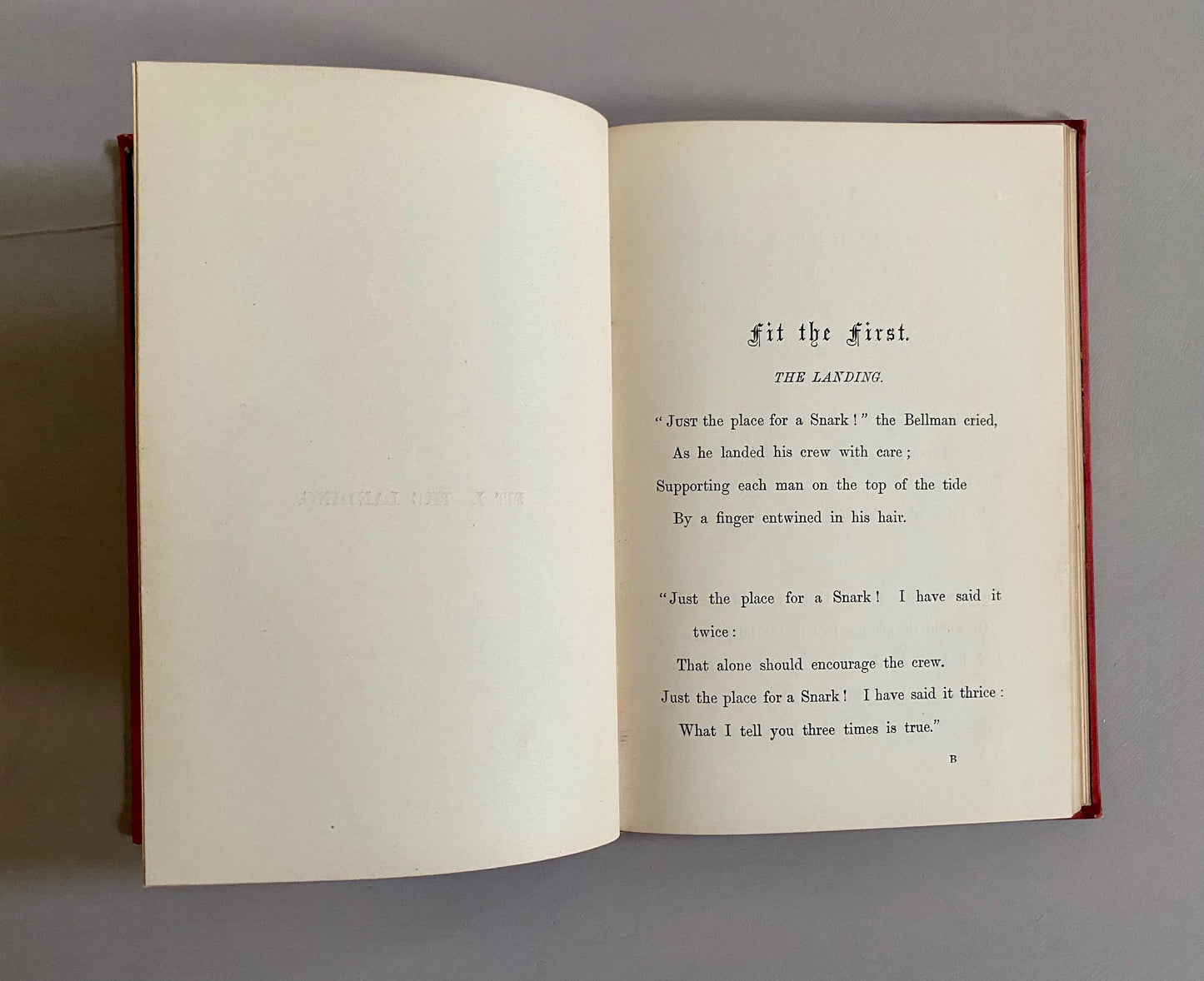The Hunting of The Snark. An Agony in Eight Fits. By Lewis Carroll. Illustrations by Henry Holiday. Published by Macmillan and Co in 1876.