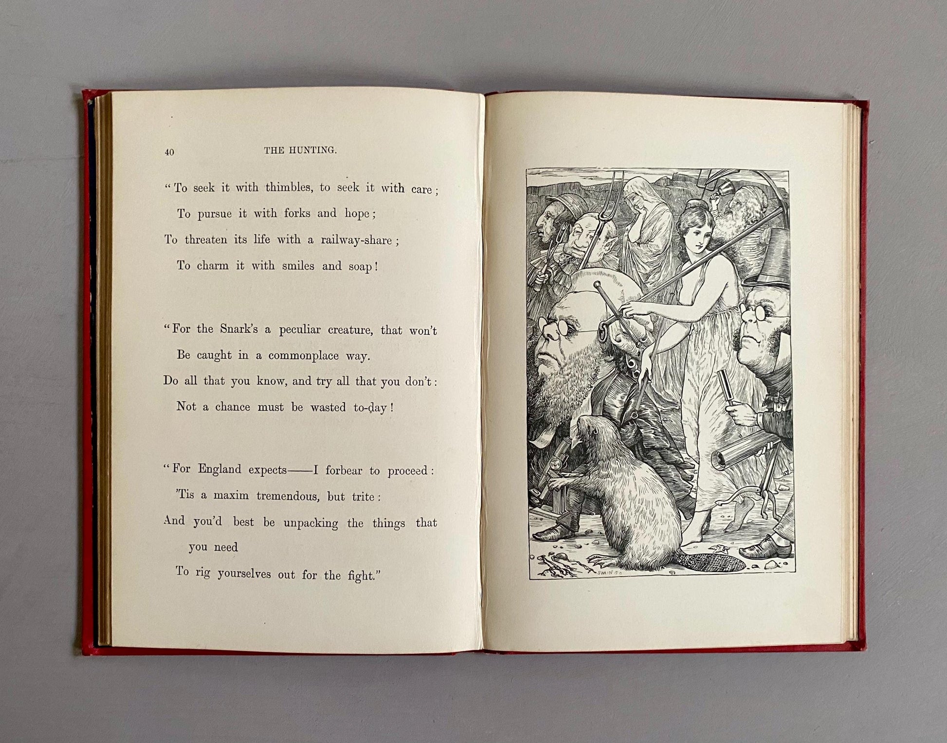 The Hunting of The Snark. An Agony in Eight Fits. By Lewis Carroll. Illustrations by Henry Holiday. Published by Macmillan and Co in 1876.