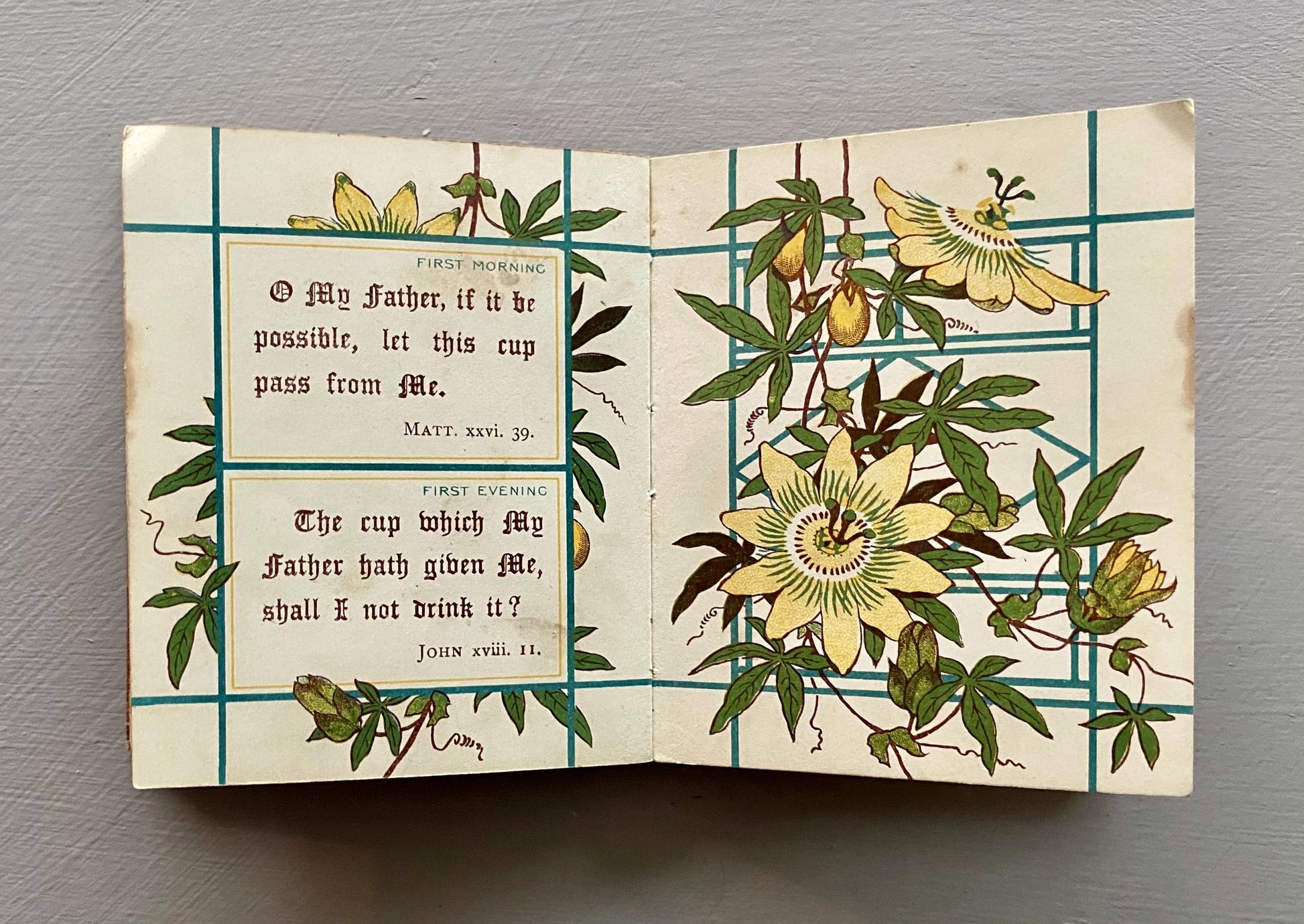 Passion Flowers or Solace For The Suffering. Published by Marcus Ward in The Late 1800s. A Small Book. 9.5 x 8 cms.