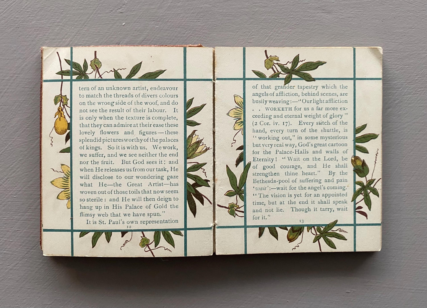 Passion Flowers or Solace For The Suffering. Published by Marcus Ward in The Late 1800s. A Small Book. 9.5 x 8 cms.