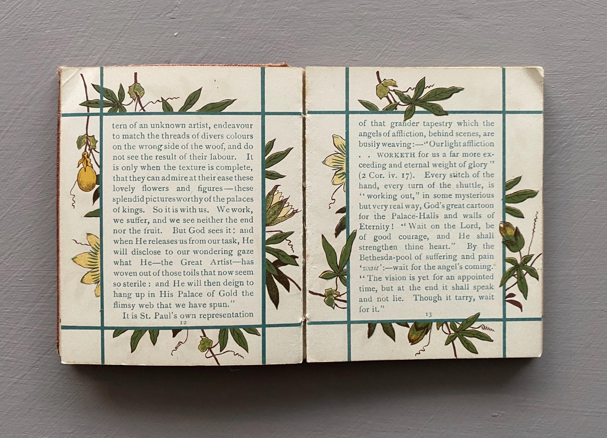 Passion Flowers or Solace For The Suffering. Published by Marcus Ward in The Late 1800s. A Small Book. 9.5 x 8 cms.
