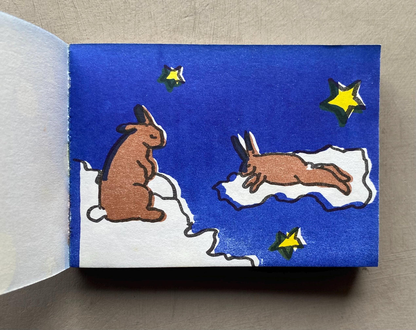 Rapid Rabbits by Henrietta Van Egten. Signed. A Limited Edition 1/300. 83 Tiny Pages. Published by Vossforlag in 1996. Size: 6.5 x 9 cms