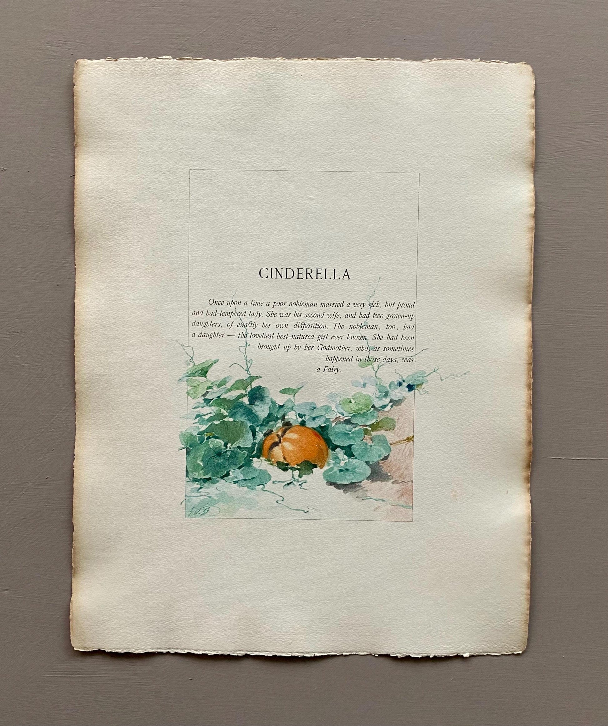Cinderella and The Two Gifts. 33 Loose Pages in a Portfolio. Published by Boussod Valadon in 1886. First Edition. Size: 40.5 x 30 cms.