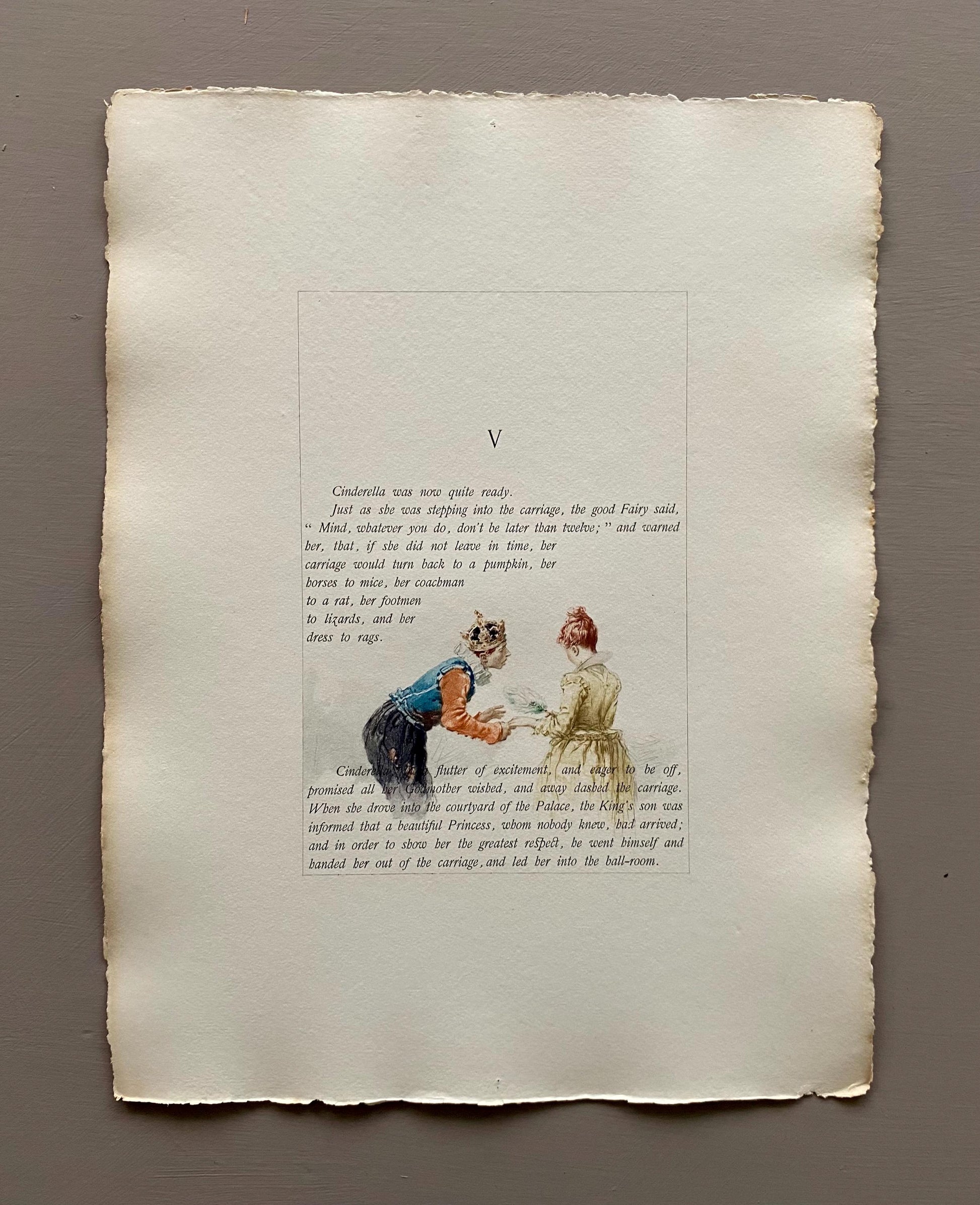 Cinderella and The Two Gifts. 33 Loose Pages in a Portfolio. Published by Boussod Valadon in 1886. First Edition. Size: 40.5 x 30 cms.