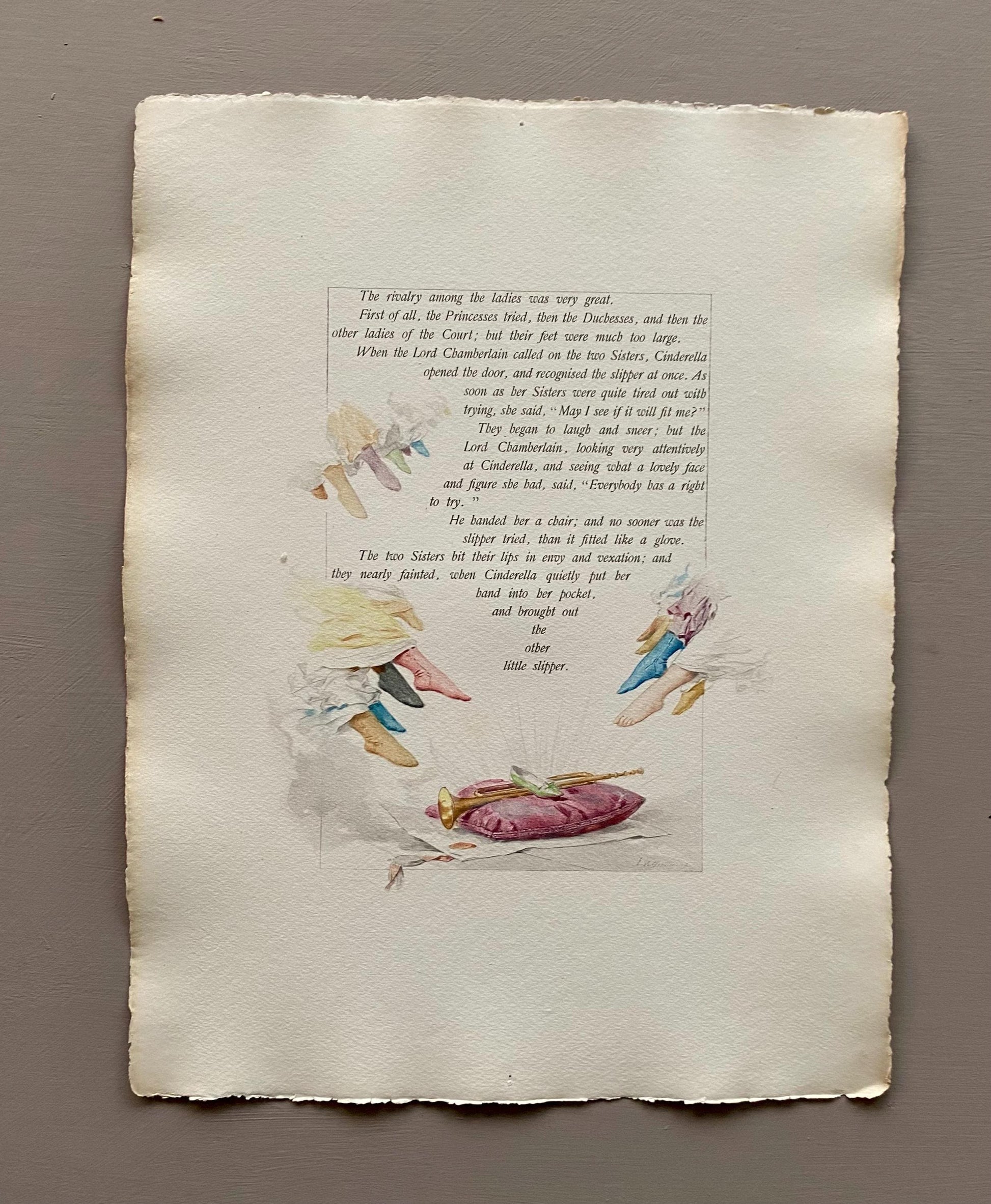 Cinderella and The Two Gifts. 33 Loose Pages in a Portfolio. Published by Boussod Valadon in 1886. First Edition. Size: 40.5 x 30 cms.