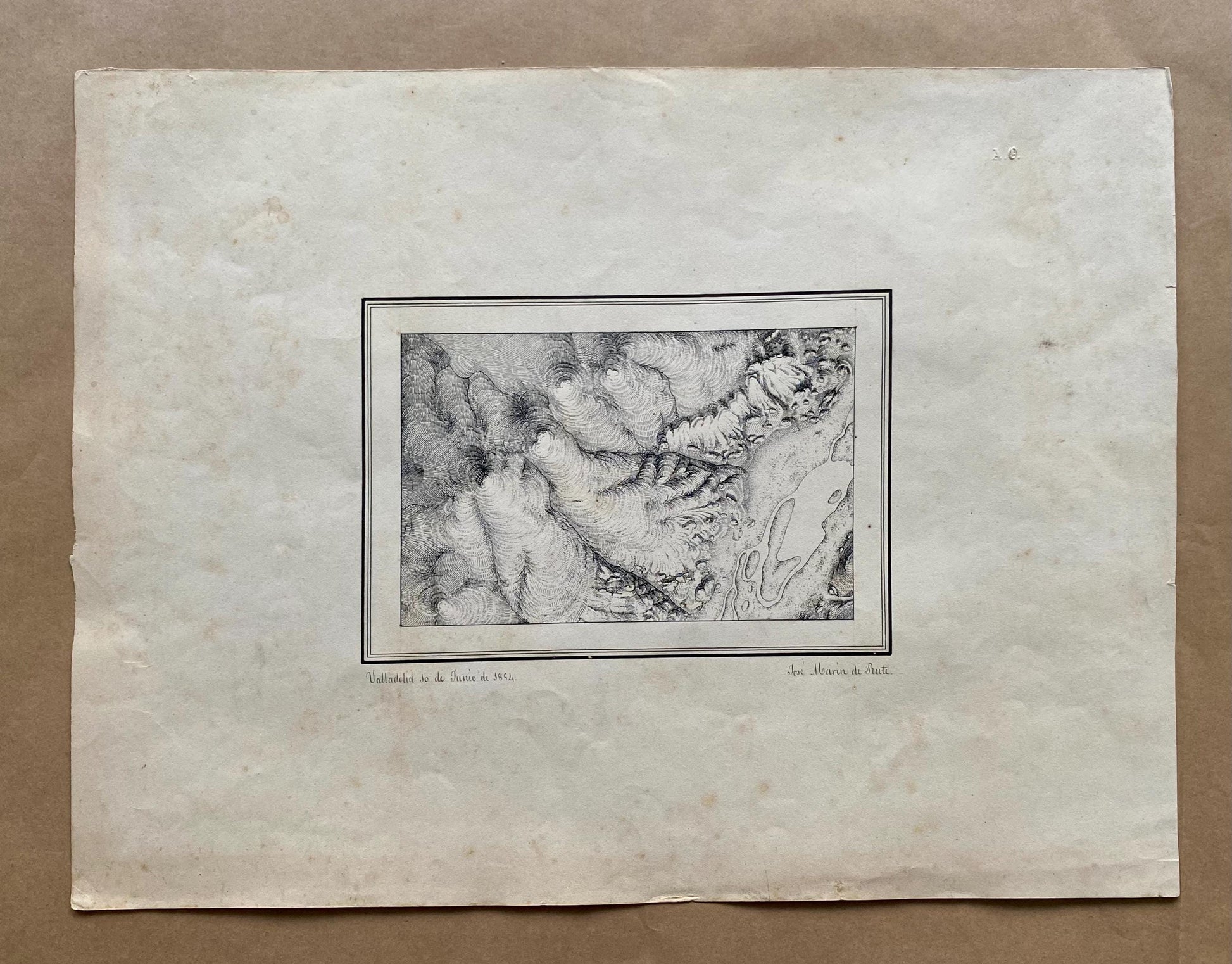 Topografia. 11 Hand Drawn Maps. Valladolid, Spain and Rio Pisuerga. Signed Jose Marin de Rute and M. Alvarez. Dated 1855. Size: 50 x 34 cms.