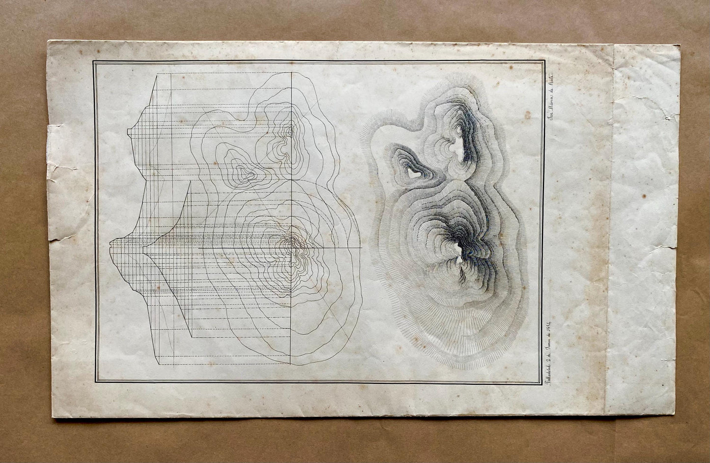 Topografia. 11 Hand Drawn Maps. Valladolid, Spain and Rio Pisuerga. Signed Jose Marin de Rute and M. Alvarez. Dated 1855. Size: 50 x 34 cms.