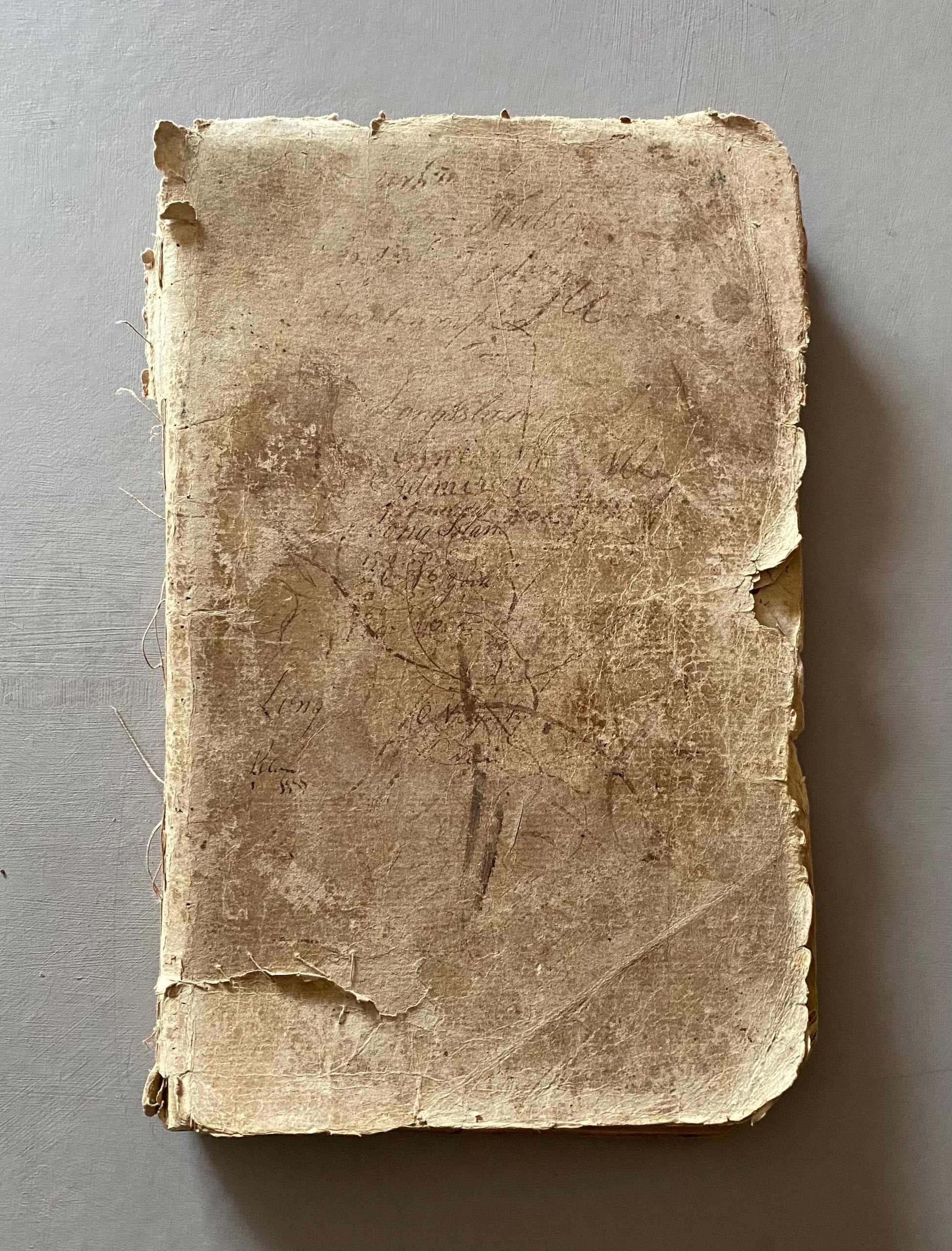 A Workbook Belonging To Andrew Halsey of Halsey House, Southampton, Long island. Dated 1806. 234 Pages. Size: 13 x 8 inches.