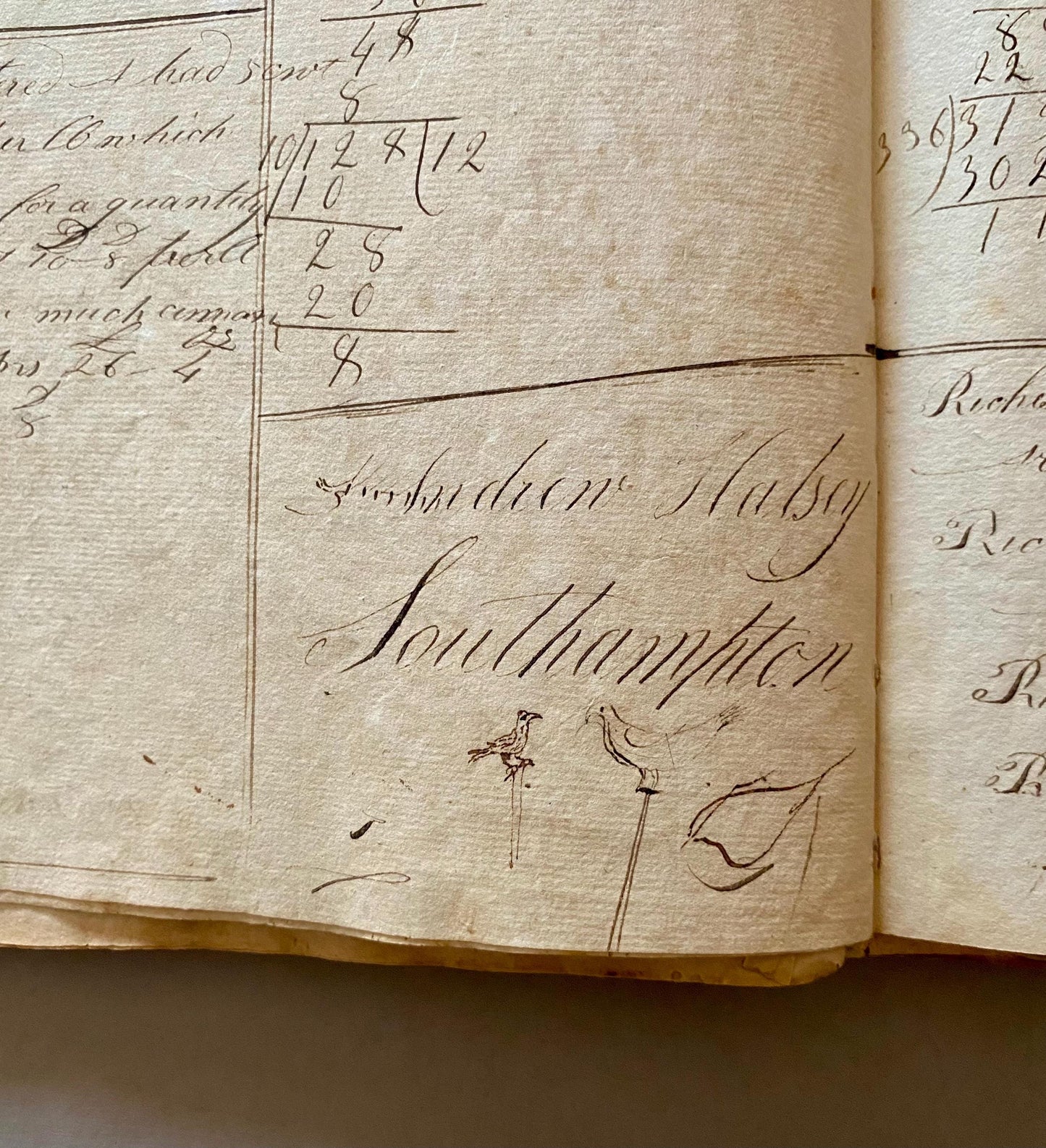 A Workbook Belonging To Andrew Halsey of Halsey House, Southampton, Long island. Dated 1806. 234 Pages. Size: 13 x 8 inches.