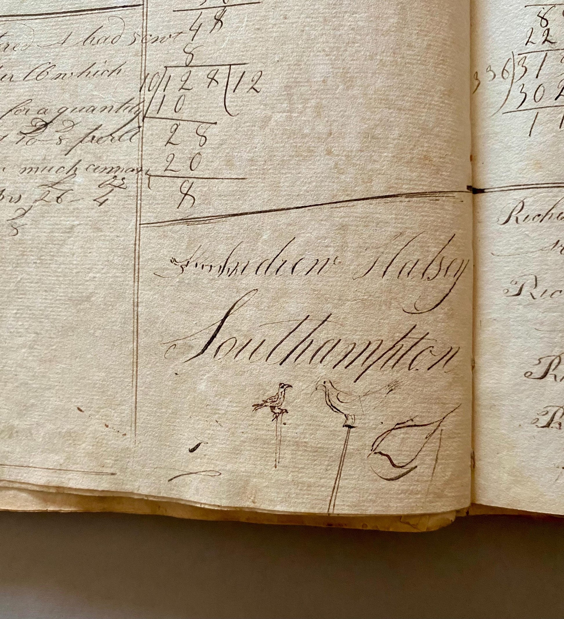 A Workbook Belonging To Andrew Halsey of Halsey House, Southampton, Long island. Dated 1806. 234 Pages. Size: 13 x 8 inches.