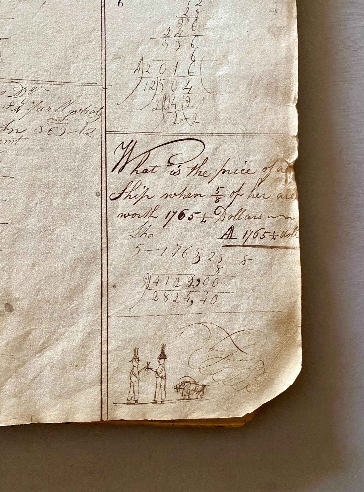 A Workbook Belonging To Andrew Halsey of Halsey House, Southampton, Long island. Dated 1806. 234 Pages. Size: 13 x 8 inches.