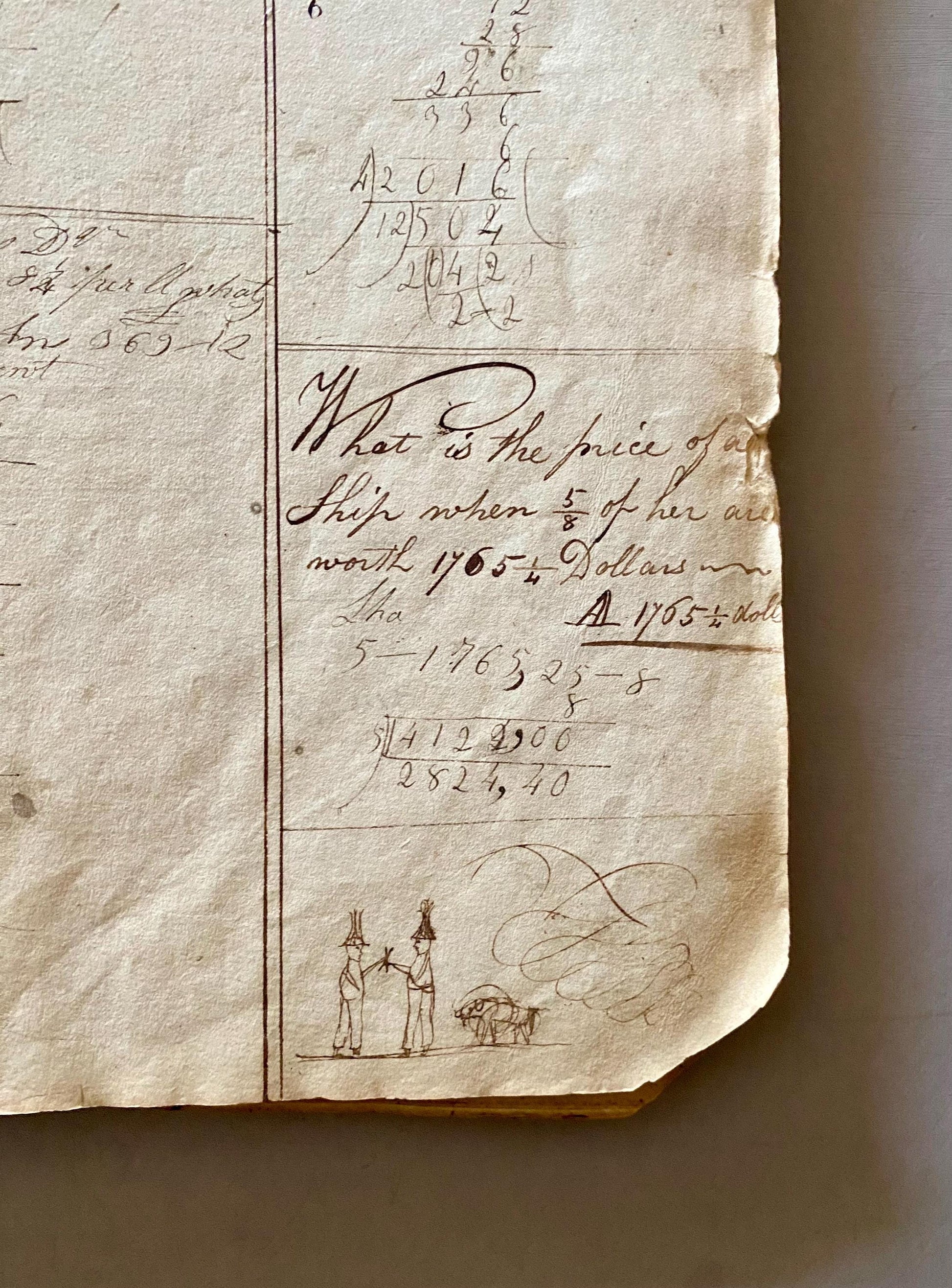 A Workbook Belonging To Andrew Halsey of Halsey House, Southampton, Long island. Dated 1806. 234 Pages. Size: 13 x 8 inches.