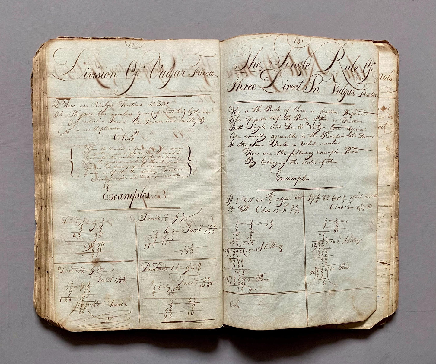 A Workbook Belonging To Andrew Halsey of Halsey House, Southampton, Long island. Dated 1806. 234 Pages. Size: 13 x 8 inches.