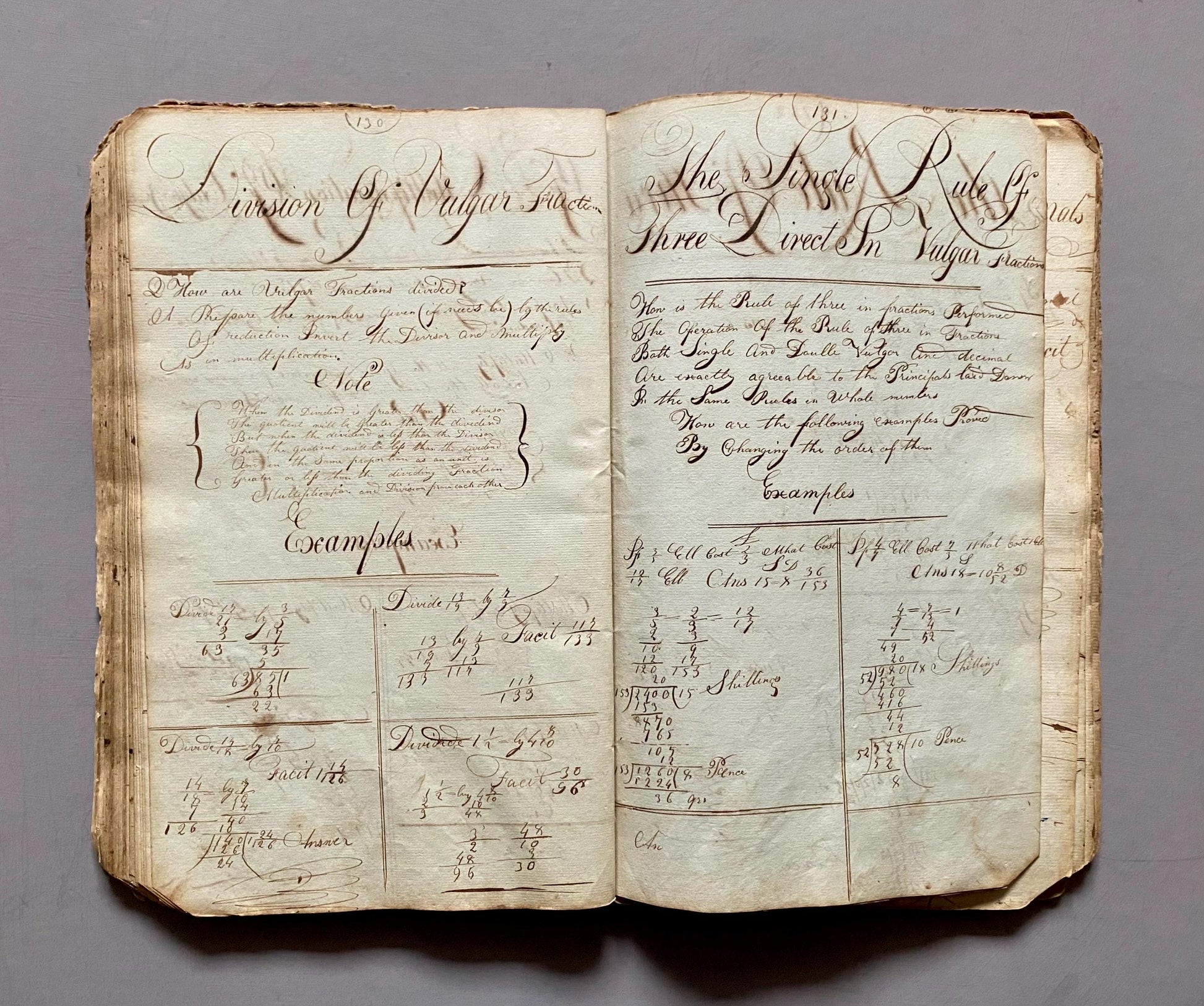 A Workbook Belonging To Andrew Halsey of Halsey House, Southampton, Long island. Dated 1806. 234 Pages. Size: 13 x 8 inches.