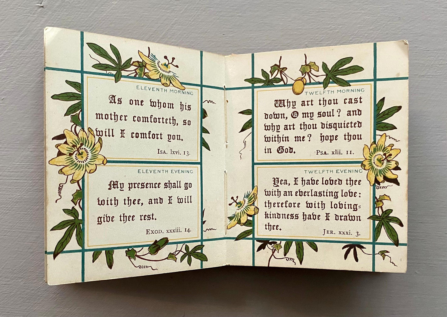 Passion Flowers or Solace For The Suffering. Published by Marcus Ward in The Late 1800s. A Small Book. 9.5 x 8 cms.