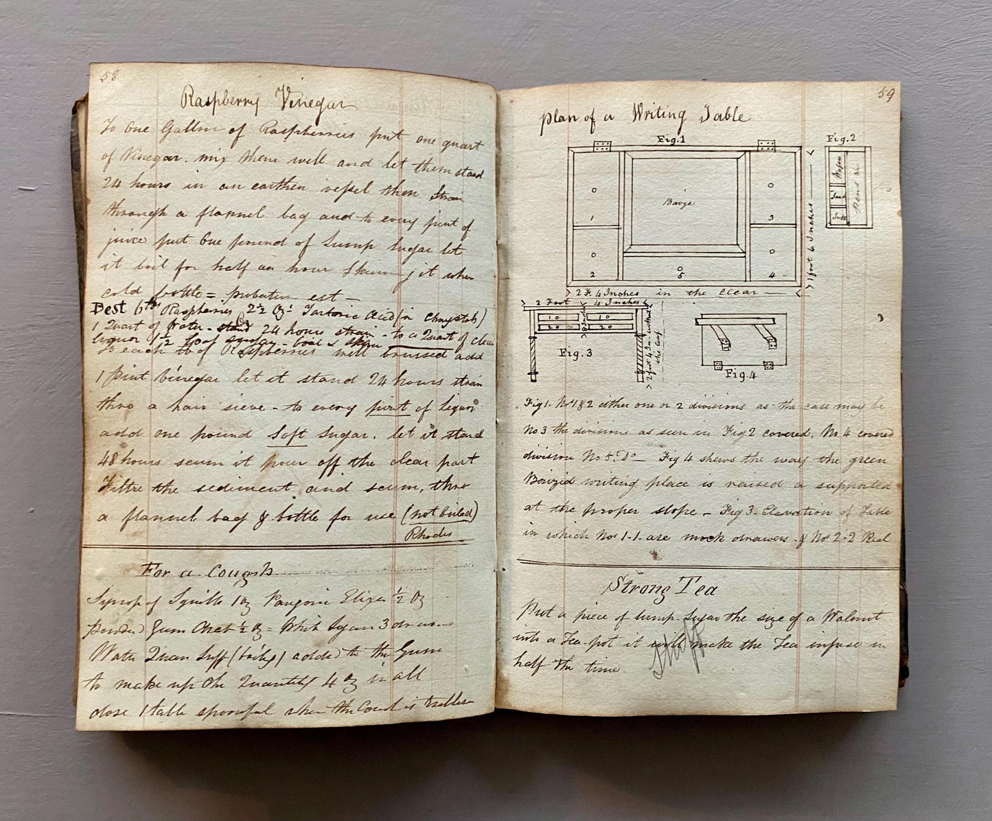 Three Leather Bound Notebooks Presumed Owned by A Chemist, A Scientist and A Farmer. Containing Numerous Recipes and Accounts. 1800s.