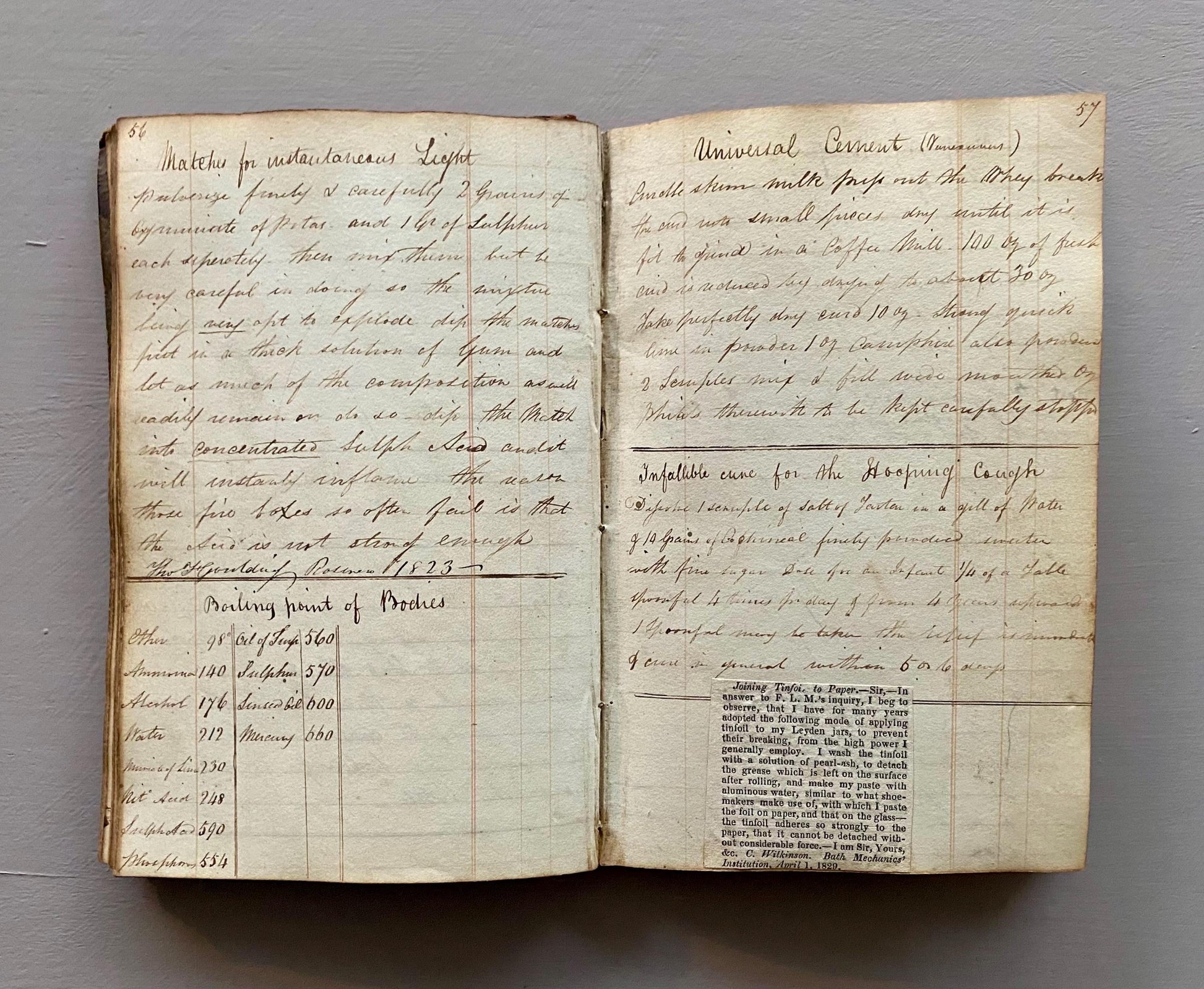 Three Leather Bound Notebooks Presumed Owned by A Chemist, A Scientist and A Farmer. Containing Numerous Recipes and Accounts. 1800s.