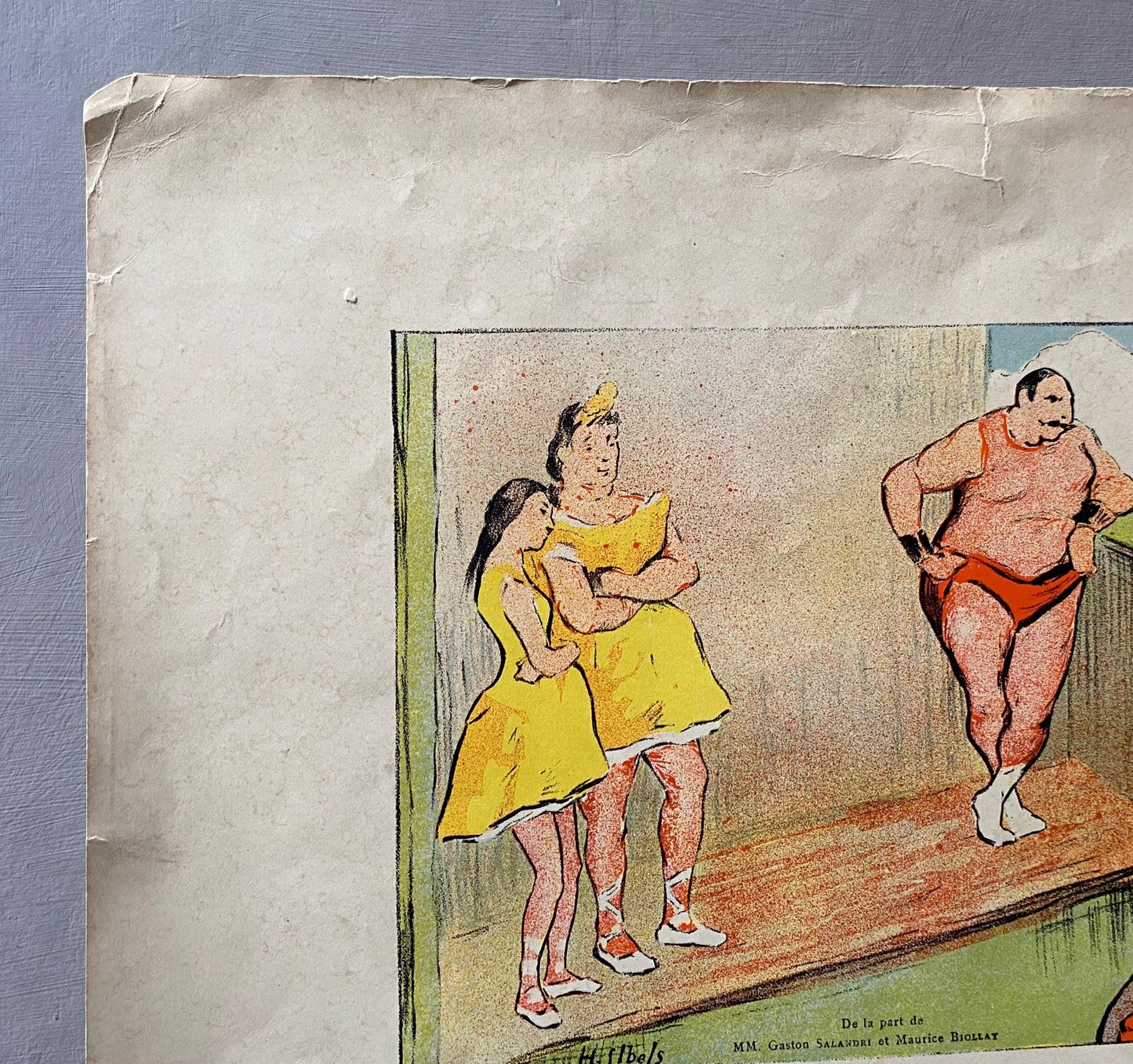 An Original Coloured Lithograph by Henri- Gabriel Ibels Advertising A Performance at The Theatre Libre, Paris. Circa 1890s. 15 x 20 cms.