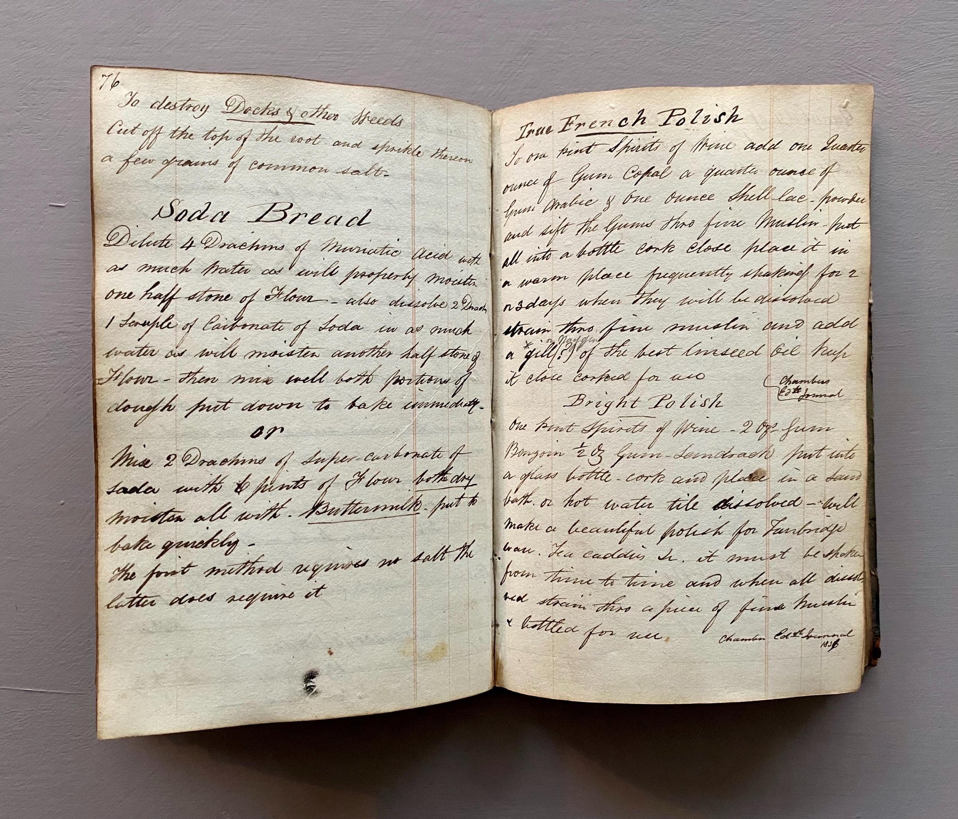 Three Leather Bound Notebooks Presumed Owned by A Chemist, A Scientist and A Farmer. Containing Numerous Recipes and Accounts. 1800s.