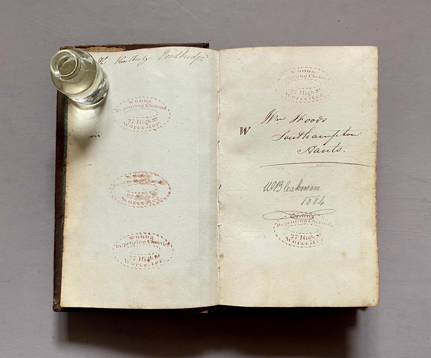 Three Leather Bound Notebooks Presumed Owned by A Chemist, A Scientist and A Farmer. Containing Numerous Recipes and Accounts. 1800s.