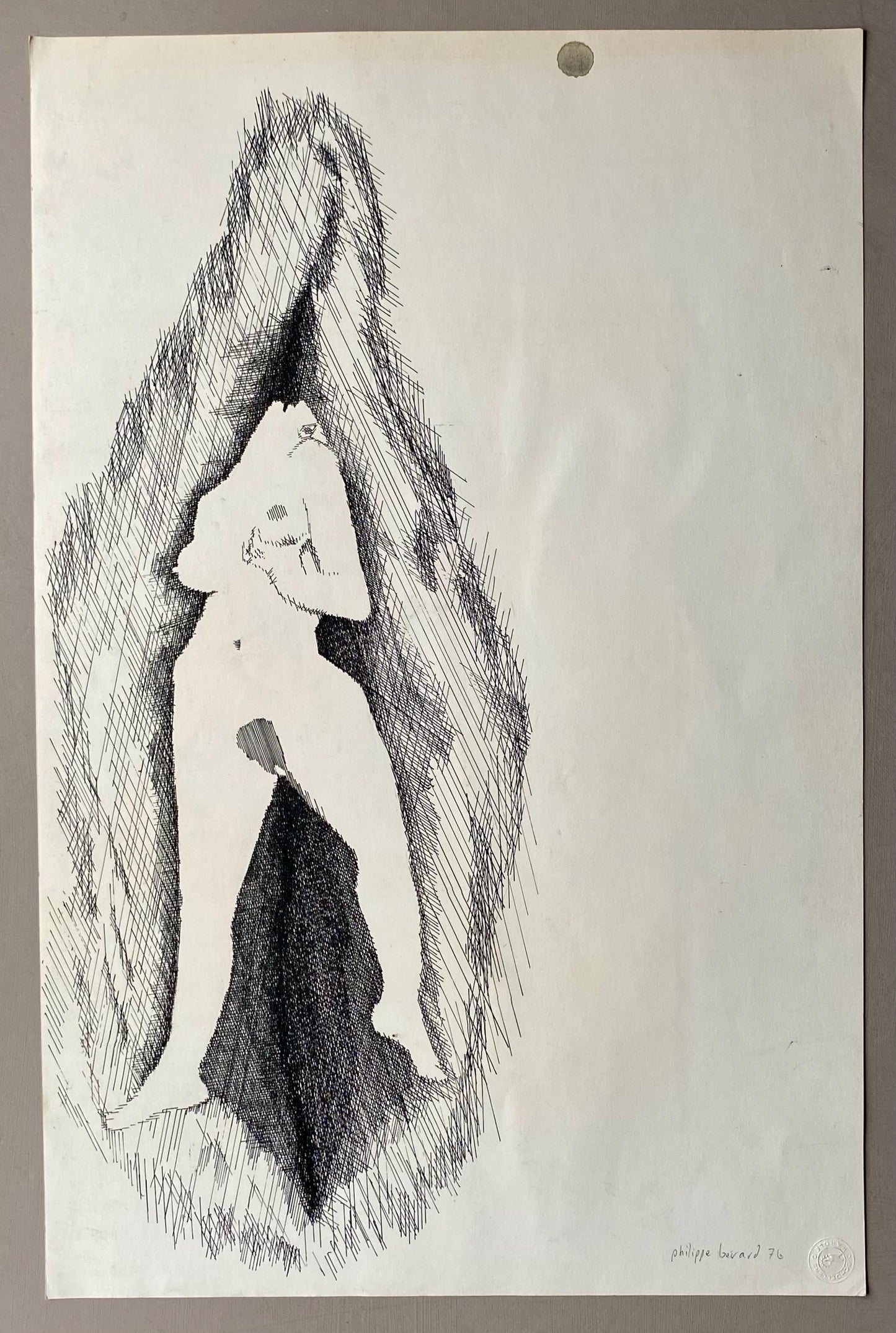 A Ink Drawing by Philippe Bérard. Created in Paris, France in 1976. Size: 50 x 33 cms.