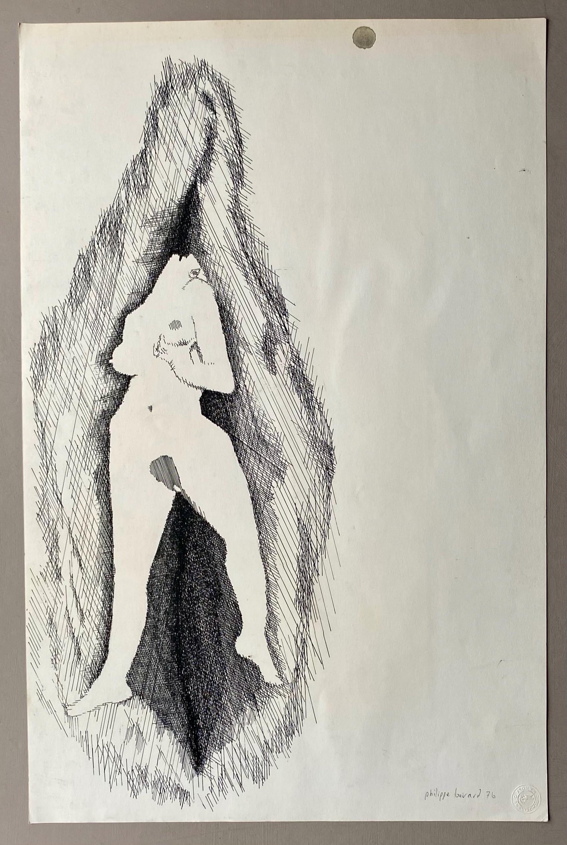 A Ink Drawing by Philippe Bérard. Created in Paris, France in 1976. Size: 50 x 33 cms.