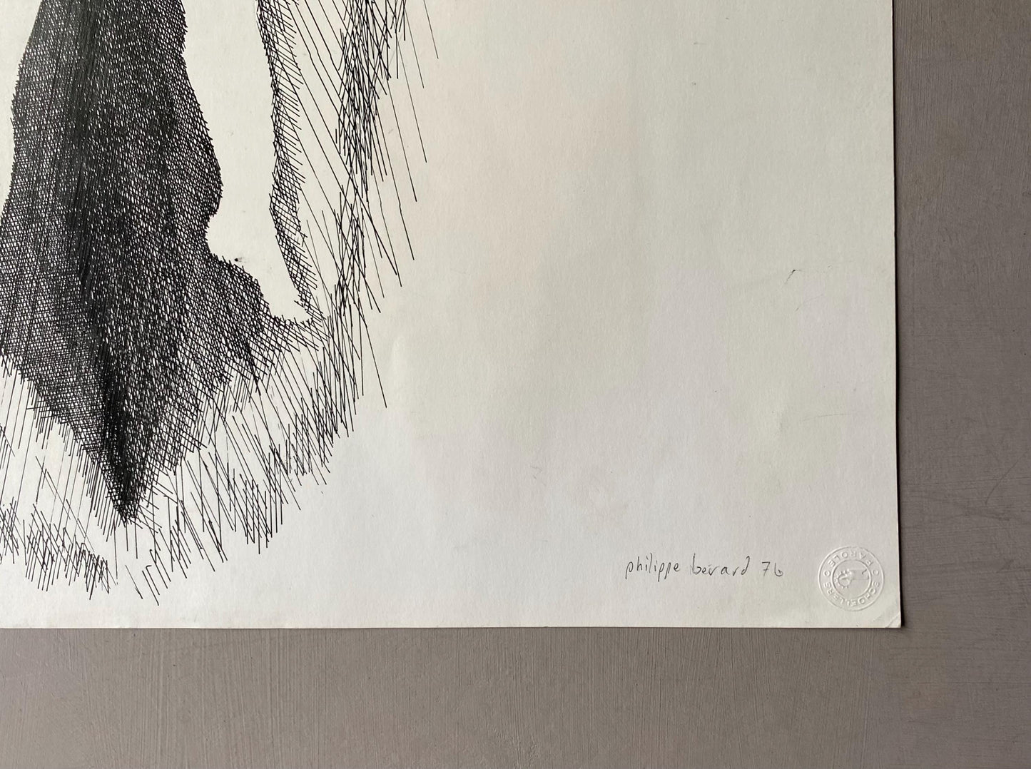 A Ink Drawing by Philippe Bérard. Created in Paris, France in 1976. Size: 50 x 33 cms.