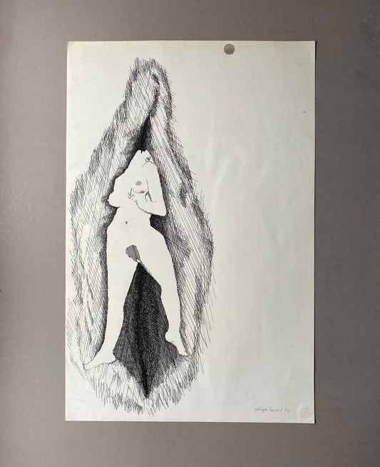 A Ink Drawing by Philippe Bérard. Created in Paris, France in 1976. Size: 50 x 33 cms.