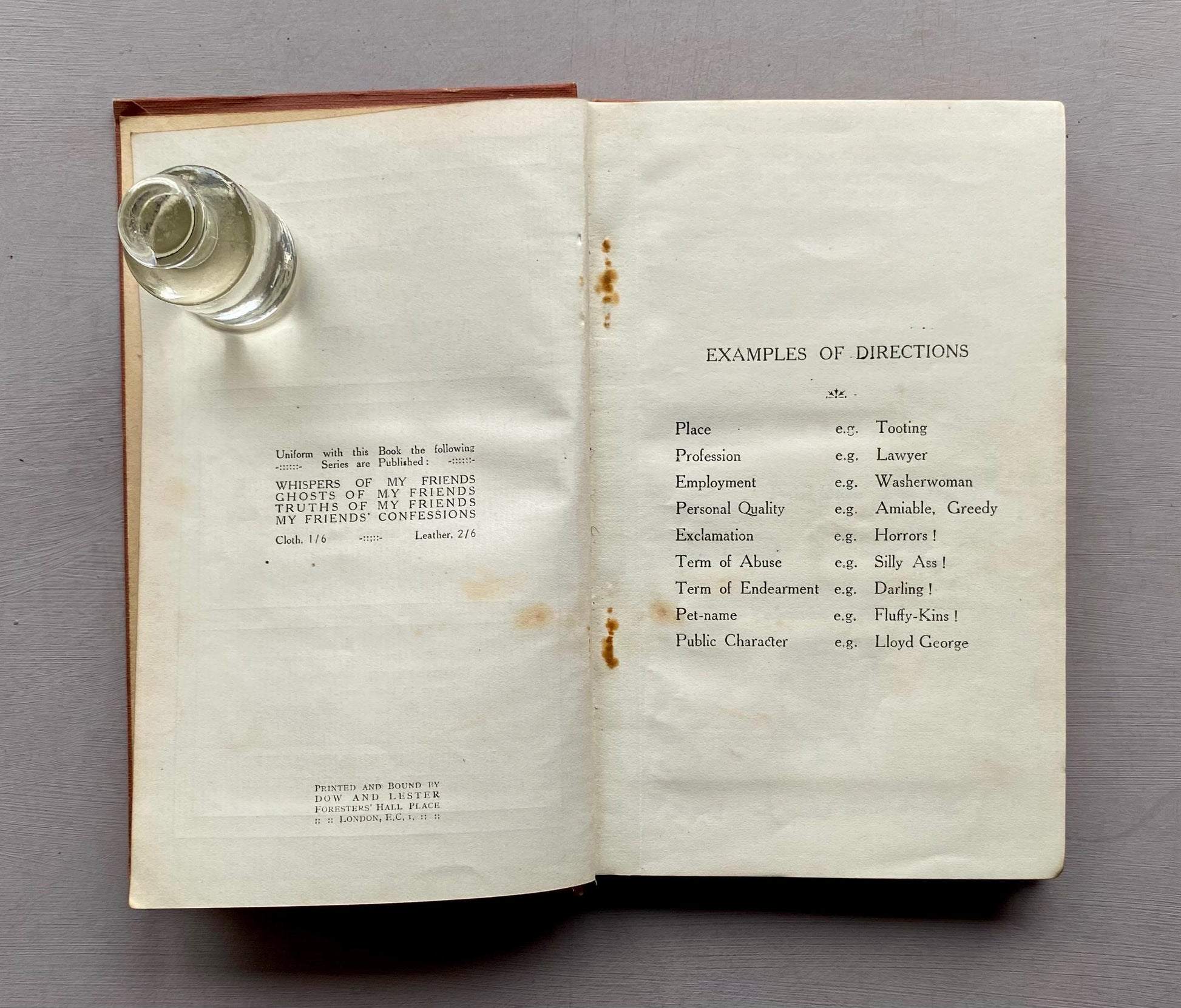Revelations of My Friends. Published by Dow and Lester in 1919.