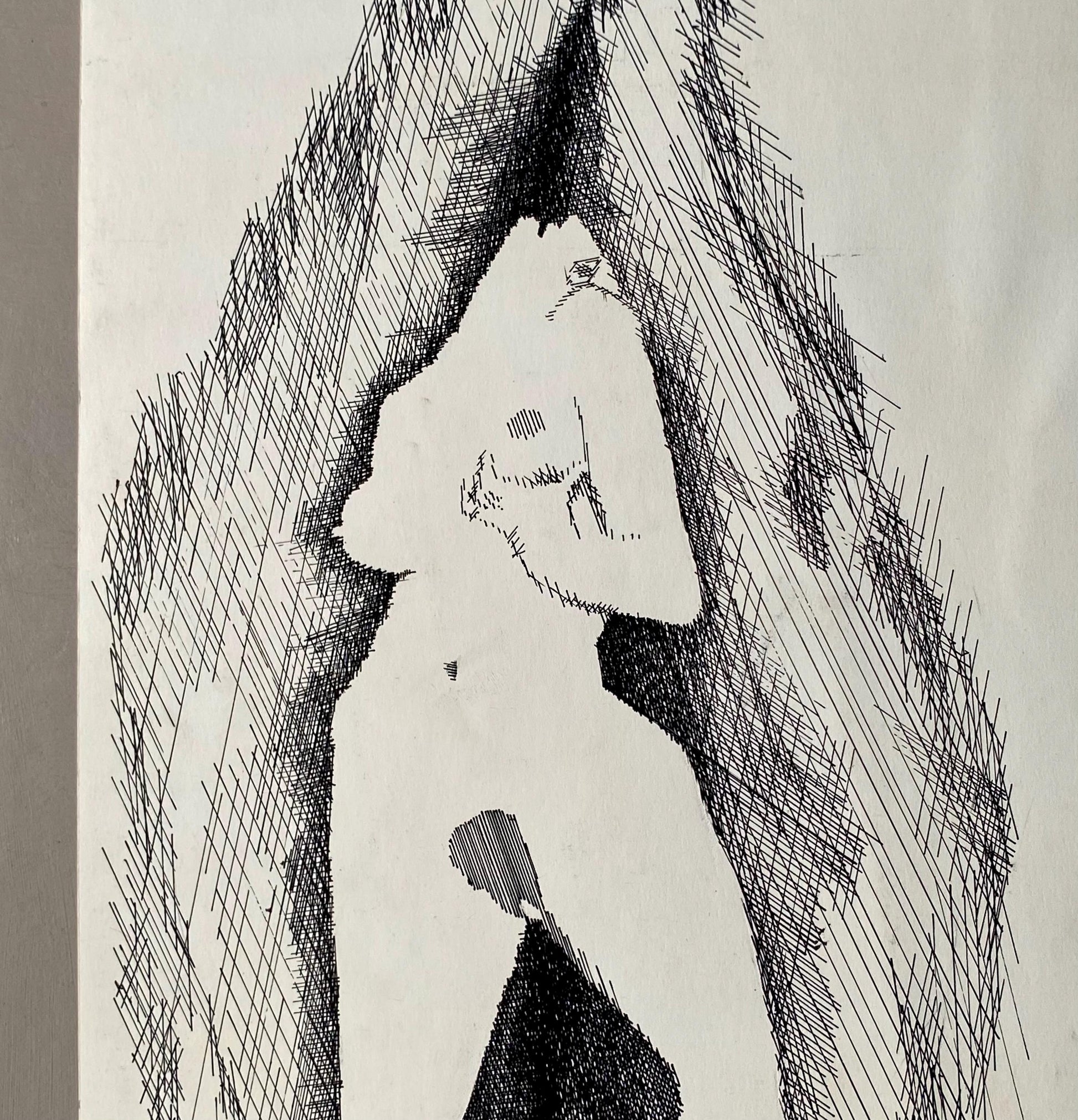 A Ink Drawing by Philippe Bérard. Created in Paris, France in 1976. Size: 50 x 33 cms.