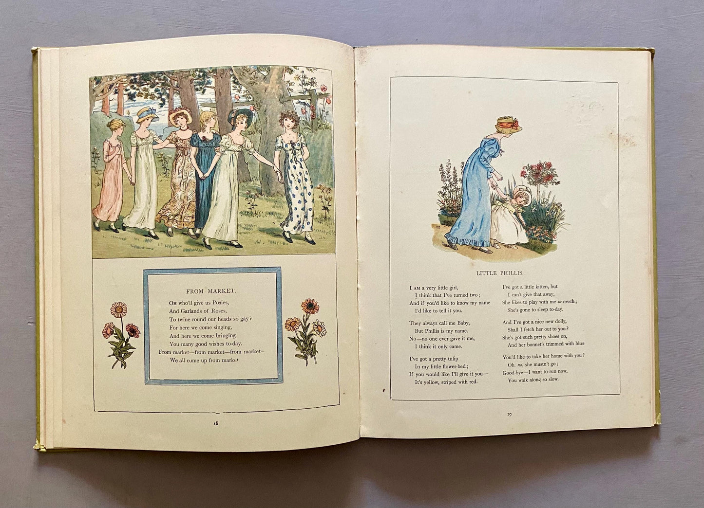 Marigold Garden. Pictures and Rhymes byayay Kate Greenaway. Published by Frederick Warne. Circa 1900.